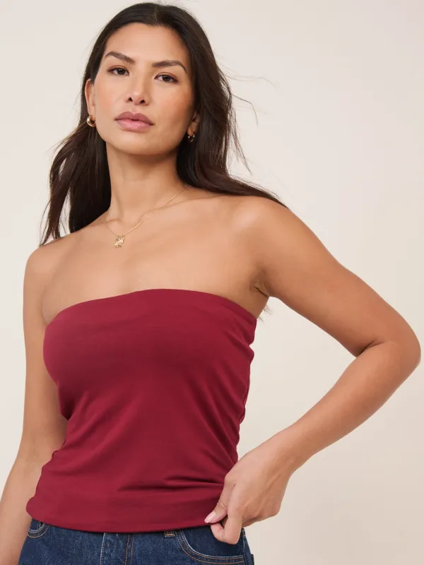 Burgundy Bandeau Top sold by Nobody's Child