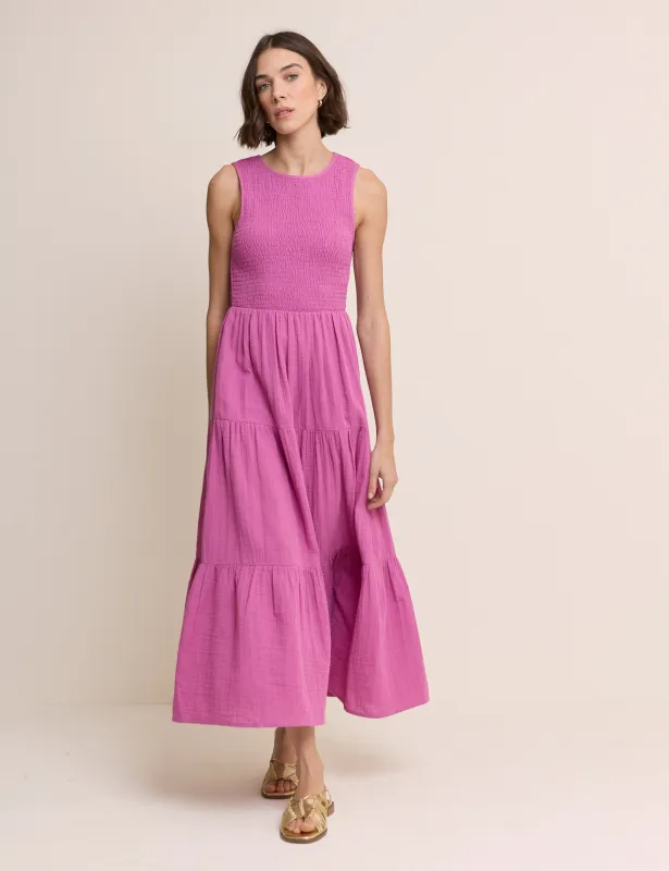 Pink Sleeveless Charlie Midi Dress sold by Nobody's Child