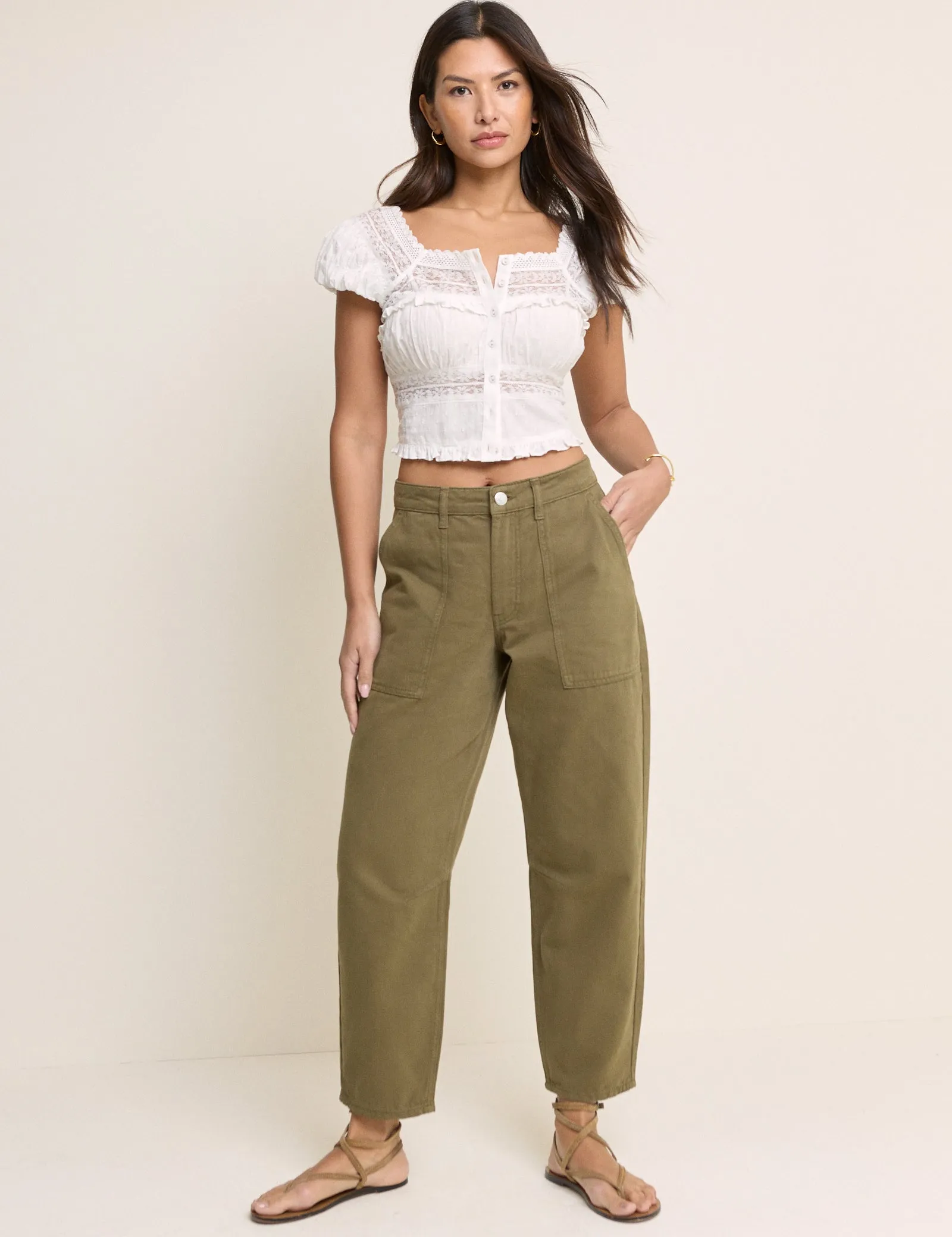 Khaki Utility Pocket Trousers sold by Nobody's Child product image thumbnail 4