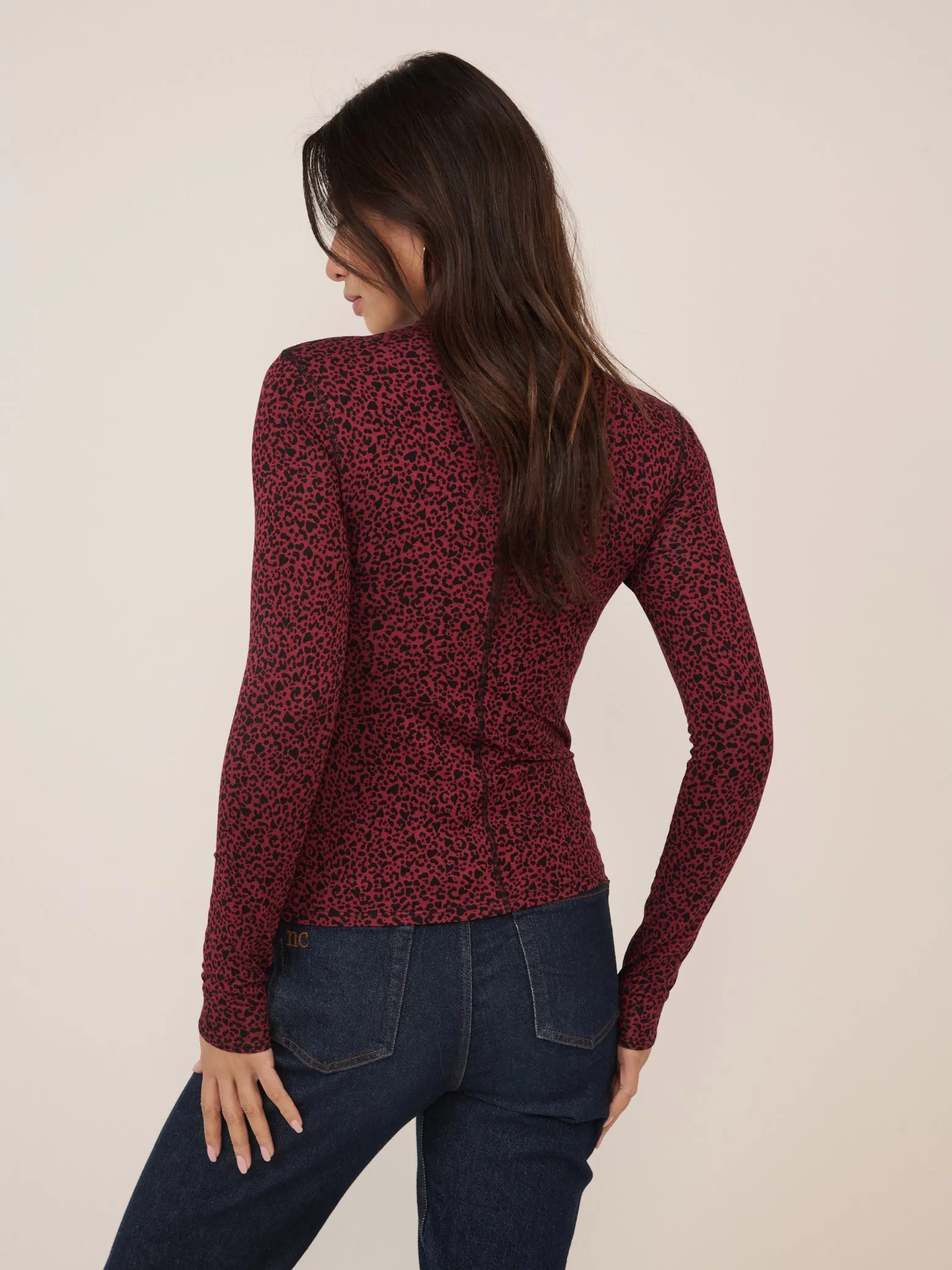 Red Leopard Print Long Sleeve Top sold by Nobody's Child product image thumbnail 5