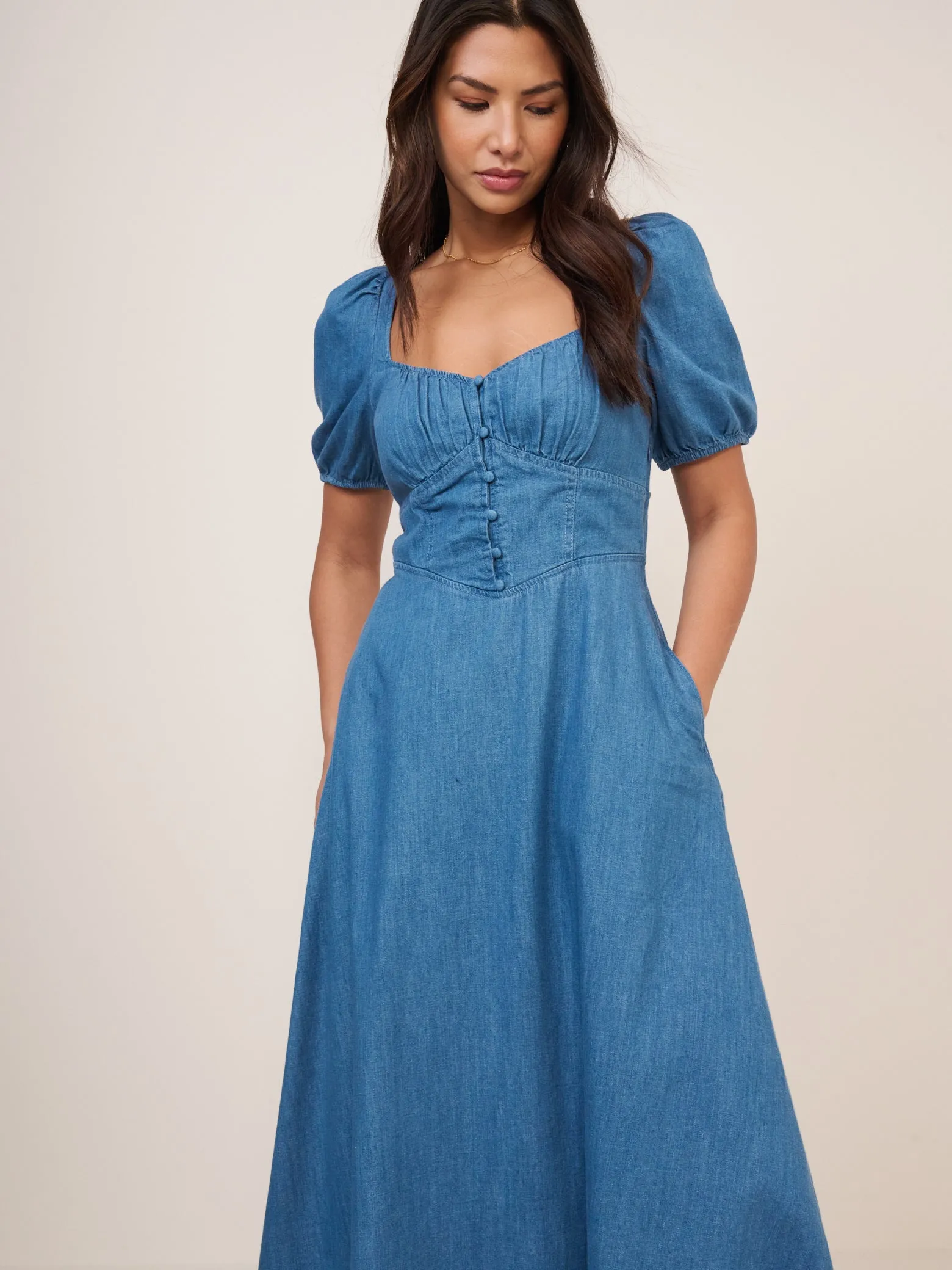 Blue Denim Tulla Midi Dress sold by Nobody's Child product image thumbnail 4