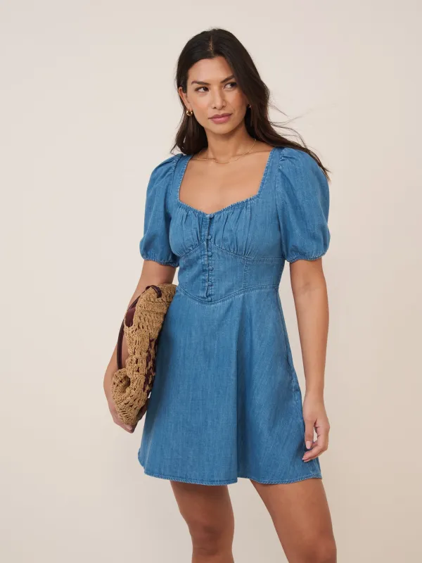 Blue Denim Tulla Mini Denim Dress made by Nobody's Child