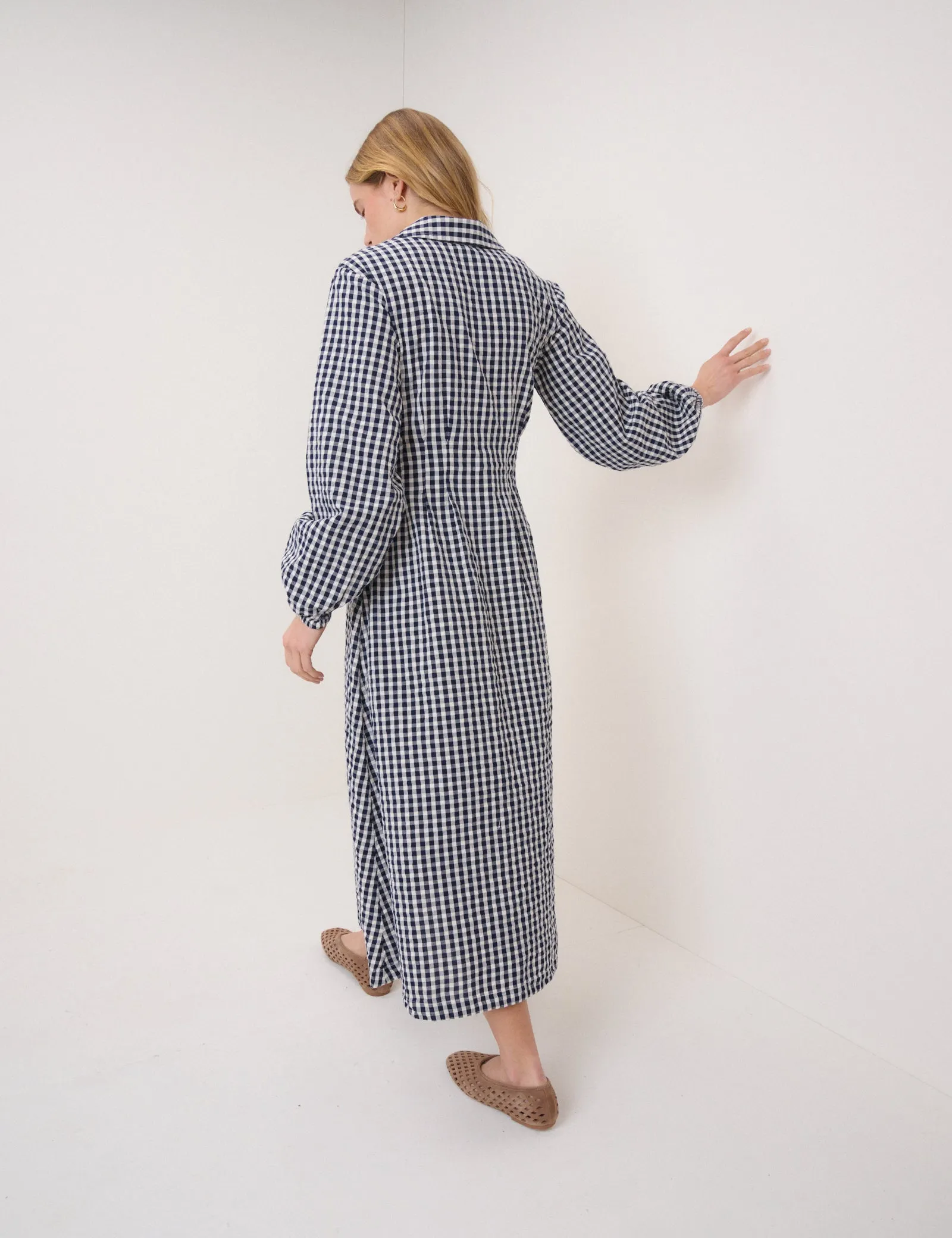 Navy Gingham Montego Midi Dress sold by Nobody's Child product image thumbnail 5