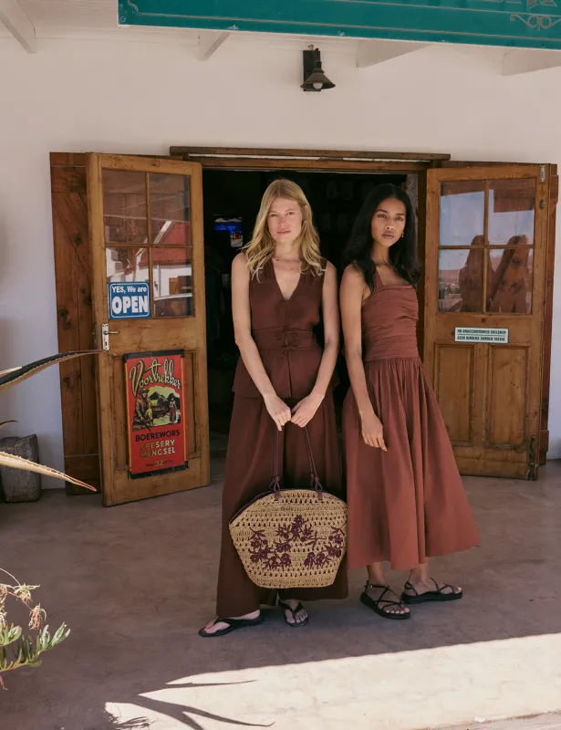 Beige Raffia Embroidered Basket Bag sold by Nobody's Child