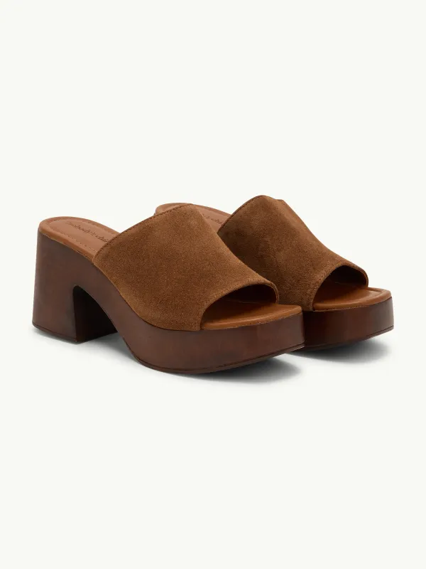 Tan Chunky 70's Platform Heels sold by Nobody's Child