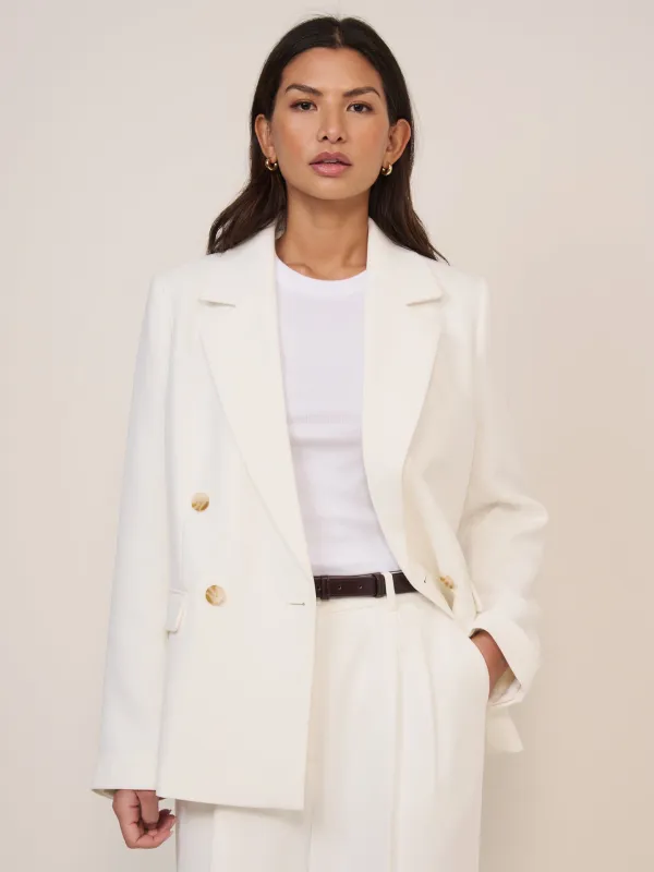 White Alicia Double Breasted Blazer sold by Nobody's Child