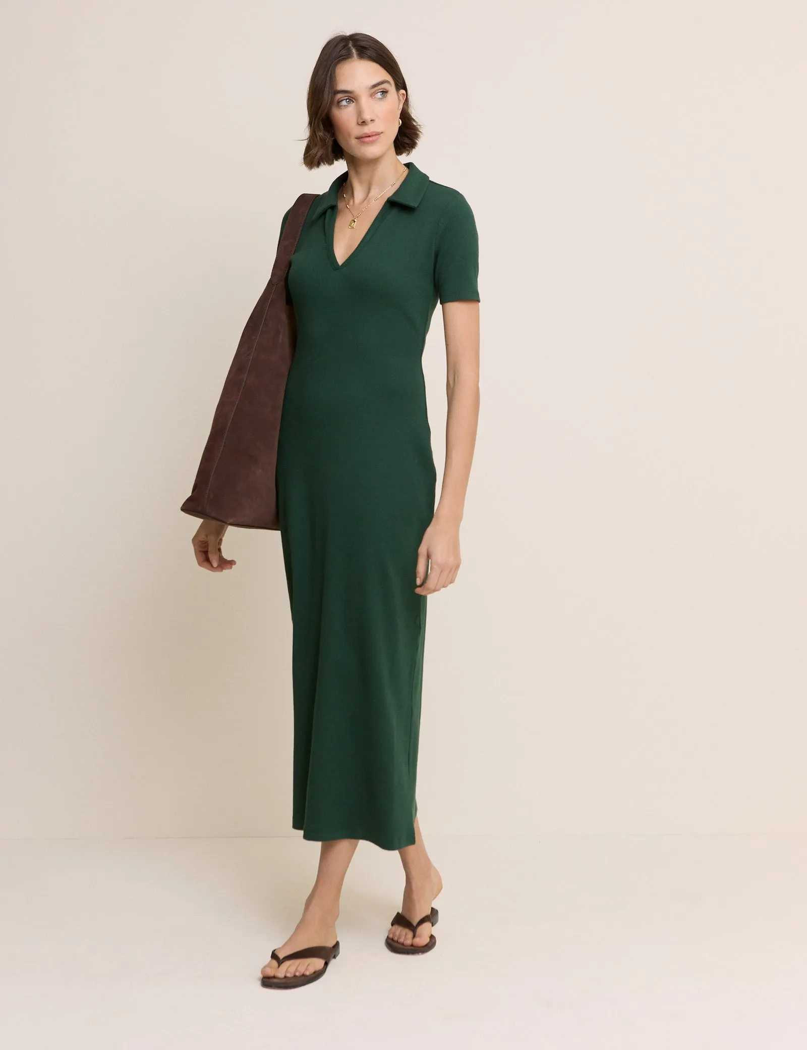 Green Clarey Polo Jersey Midi Dress sold by Nobody's Child