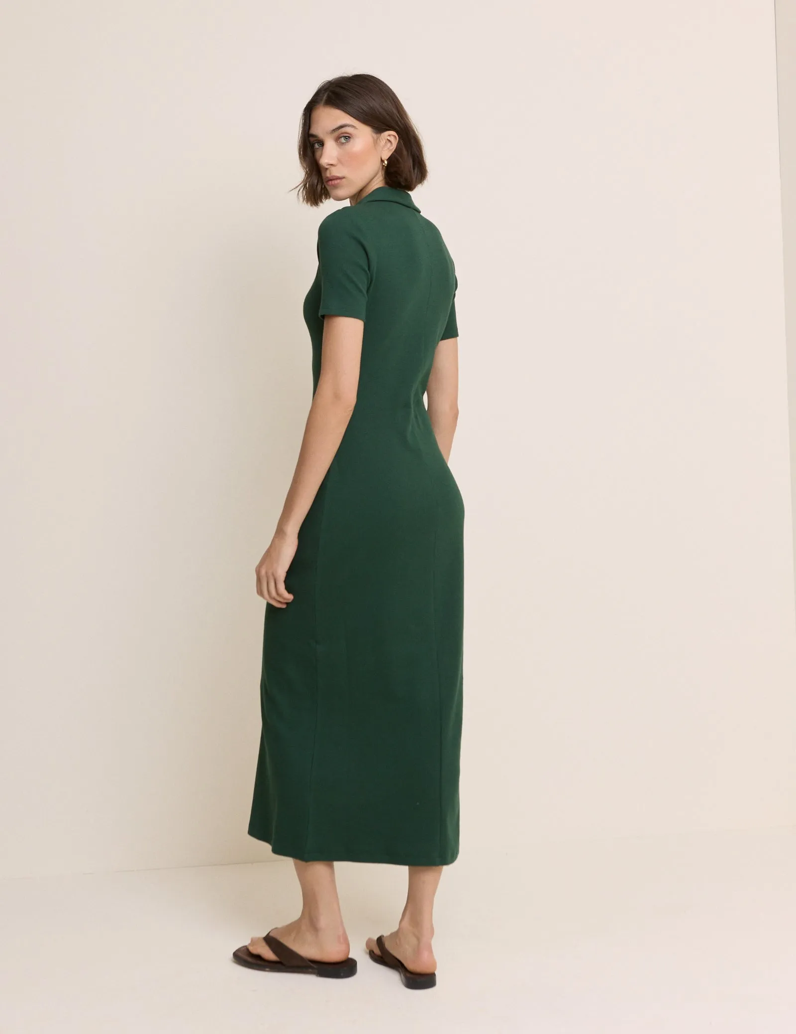 Green Clarey Polo Jersey Midi Dress sold by Nobody's Child product image thumbnail 4