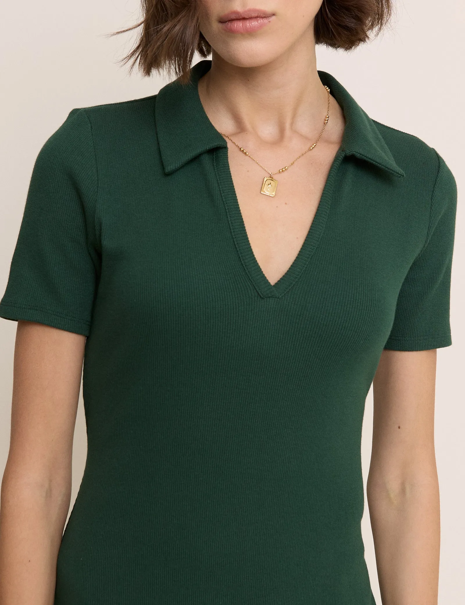 Green Clarey Polo Jersey Midi Dress sold by Nobody's Child product image thumbnail 5
