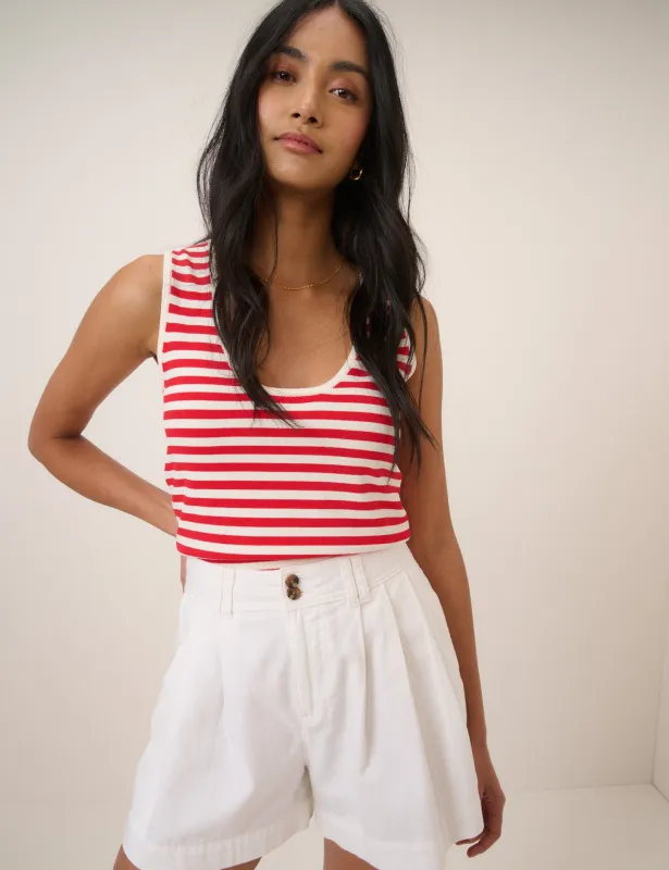 Red Striped Waisted Stripe Vest sold by Nobody's Child