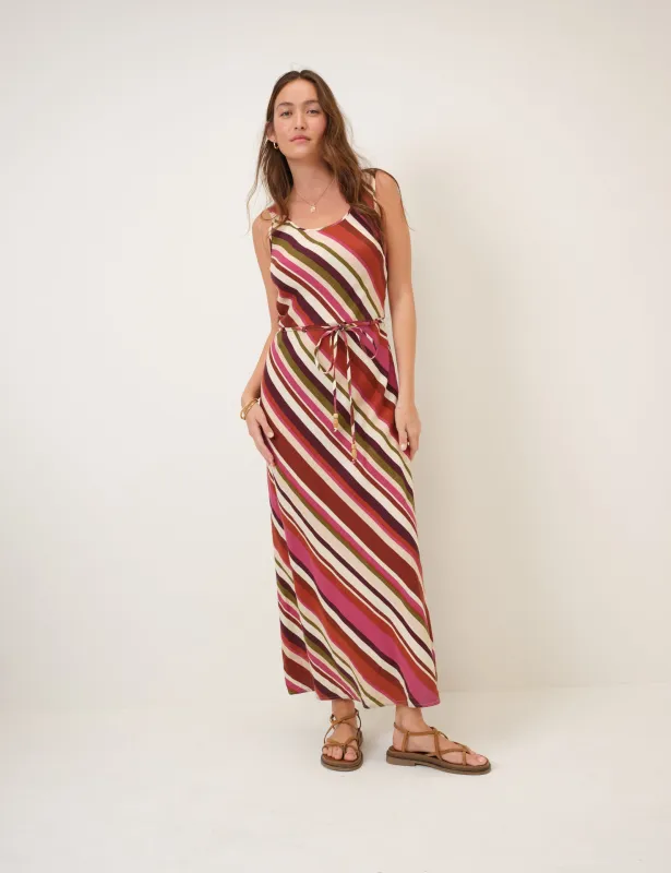 Multi Striped Linen-Blend Malia Maxi Dress made by Nobody's Child