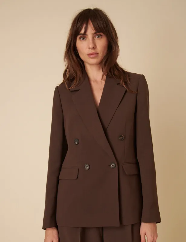 Brown Double Breasted Alicia Blazer made by Nobody's Child