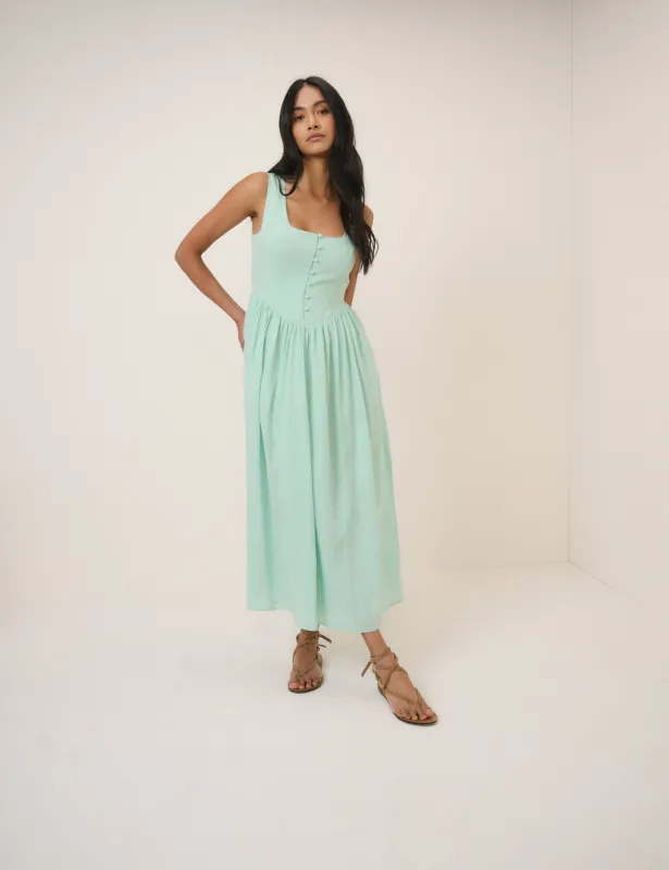 Mint Green Cora Midi Dress made by Nobody's Child