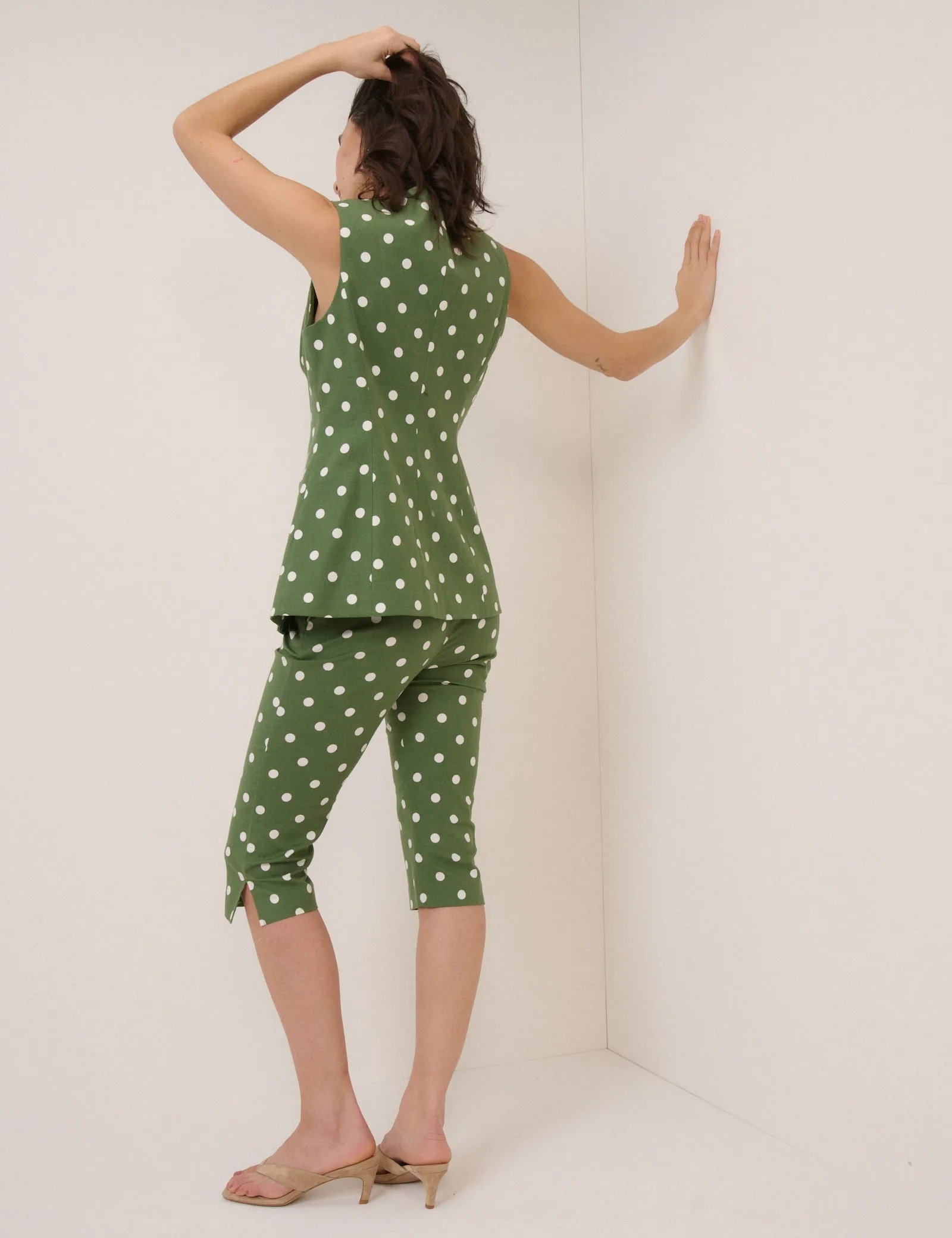 Green Polka Dot Capri Trousers sold by Nobody's Child product image thumbnail 5