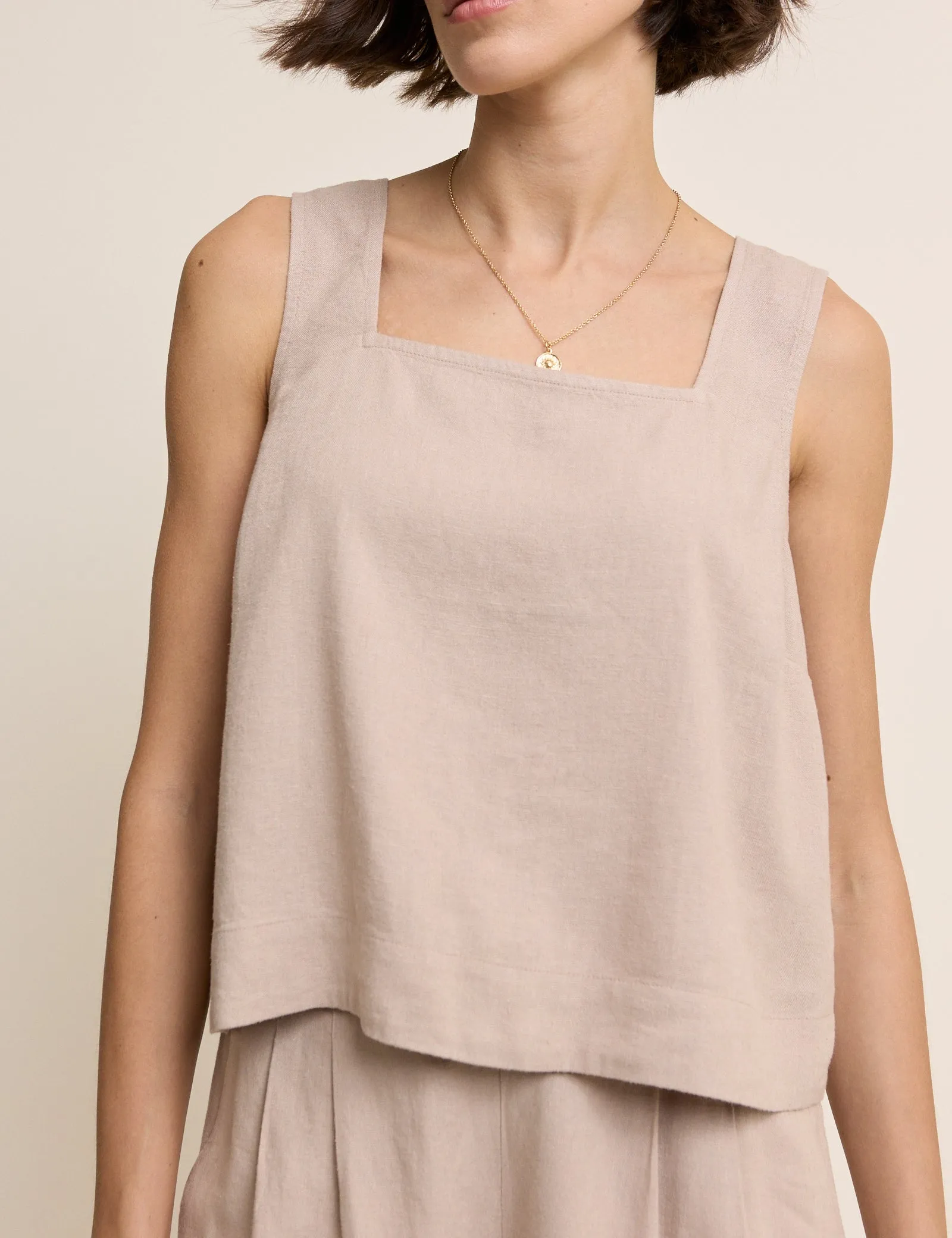 Beige Linen-blend Top sold by Nobody's Child product image thumbnail 4