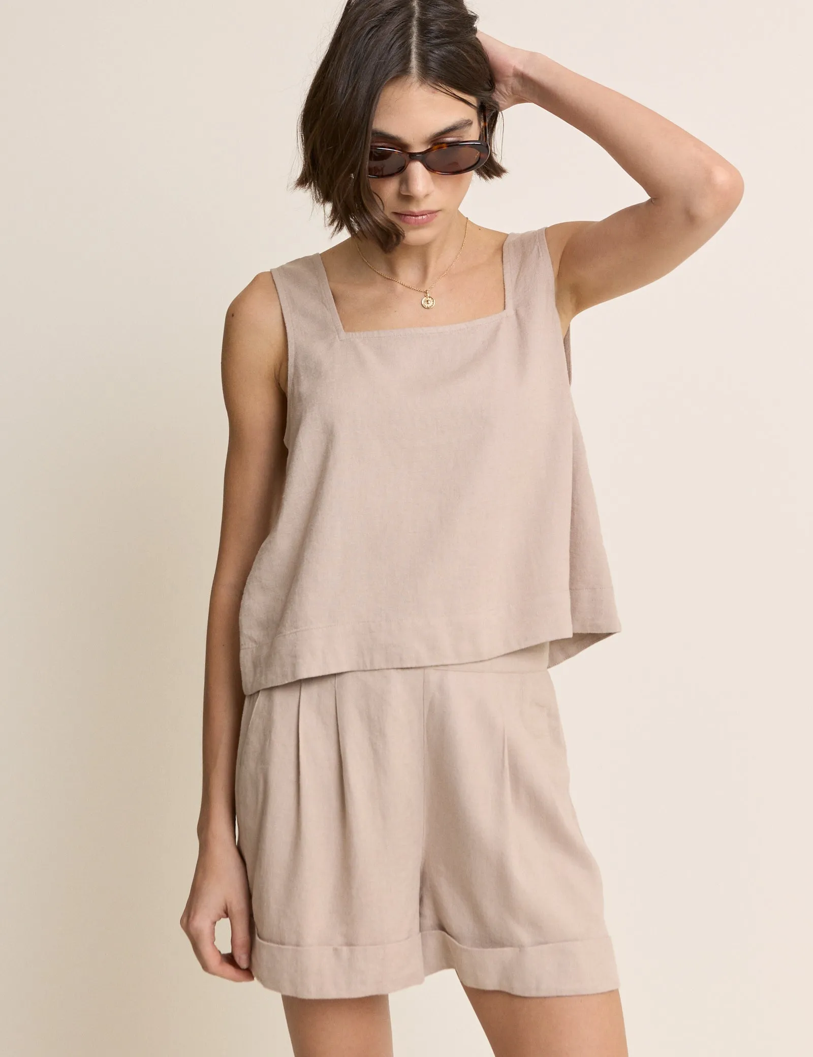 Beige Linen-blend Top sold by Nobody's Child product image thumbnail 3