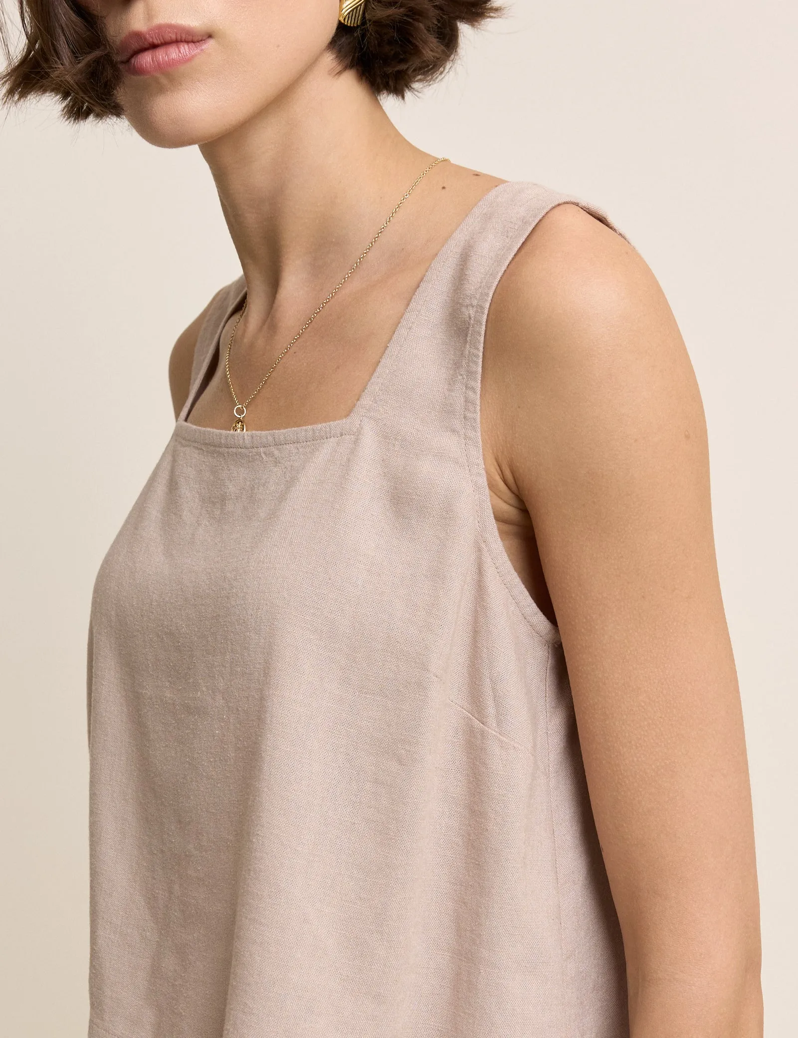 Beige Linen-blend Top sold by Nobody's Child product image thumbnail 2