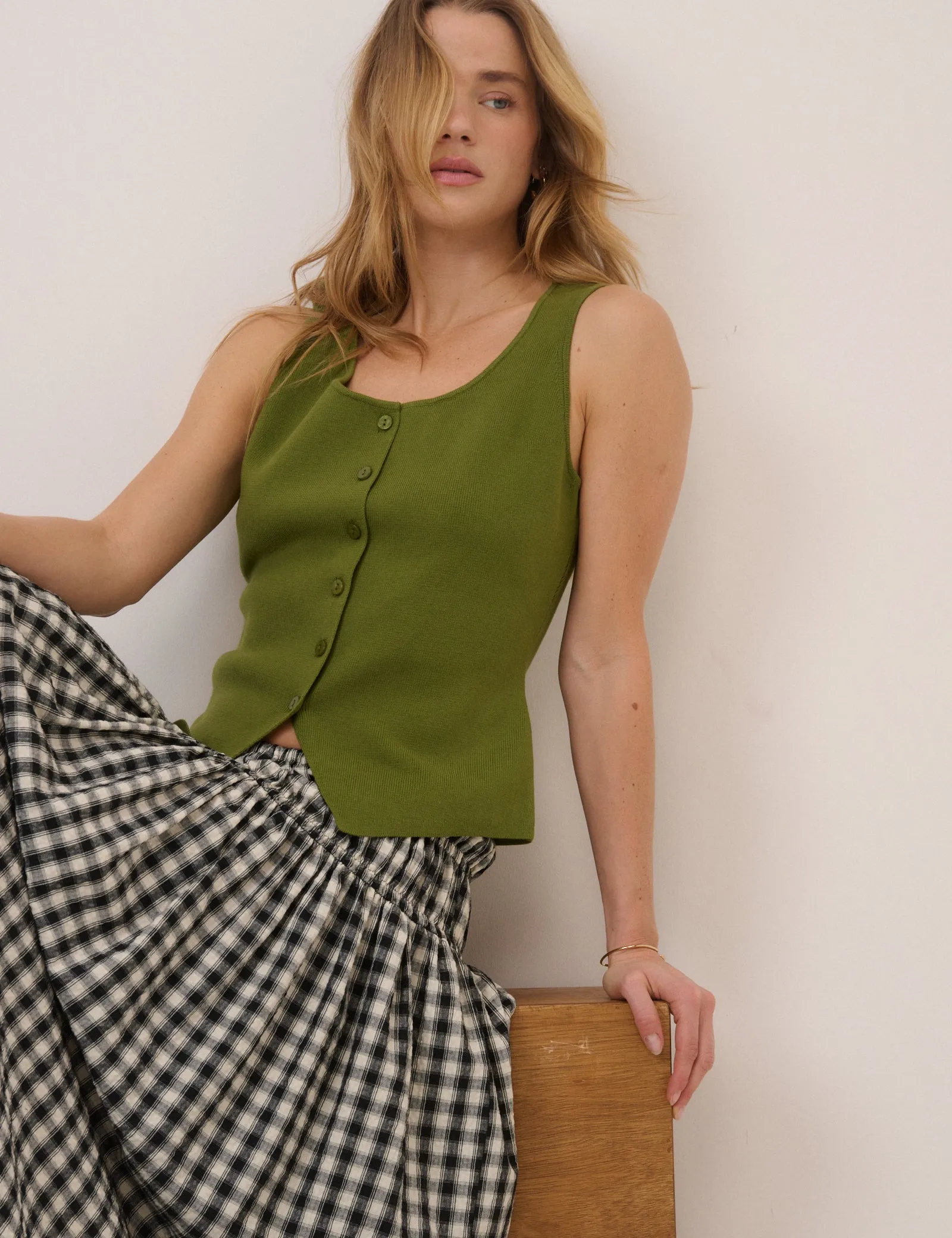 Green Scoop Neck Waistcoat sold by Nobody's Child product image thumbnail 4