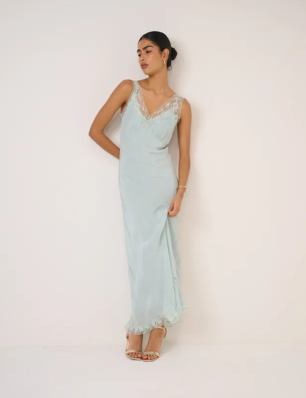 Blue Lace Lenora Midi Dress sold by Nobody's Child