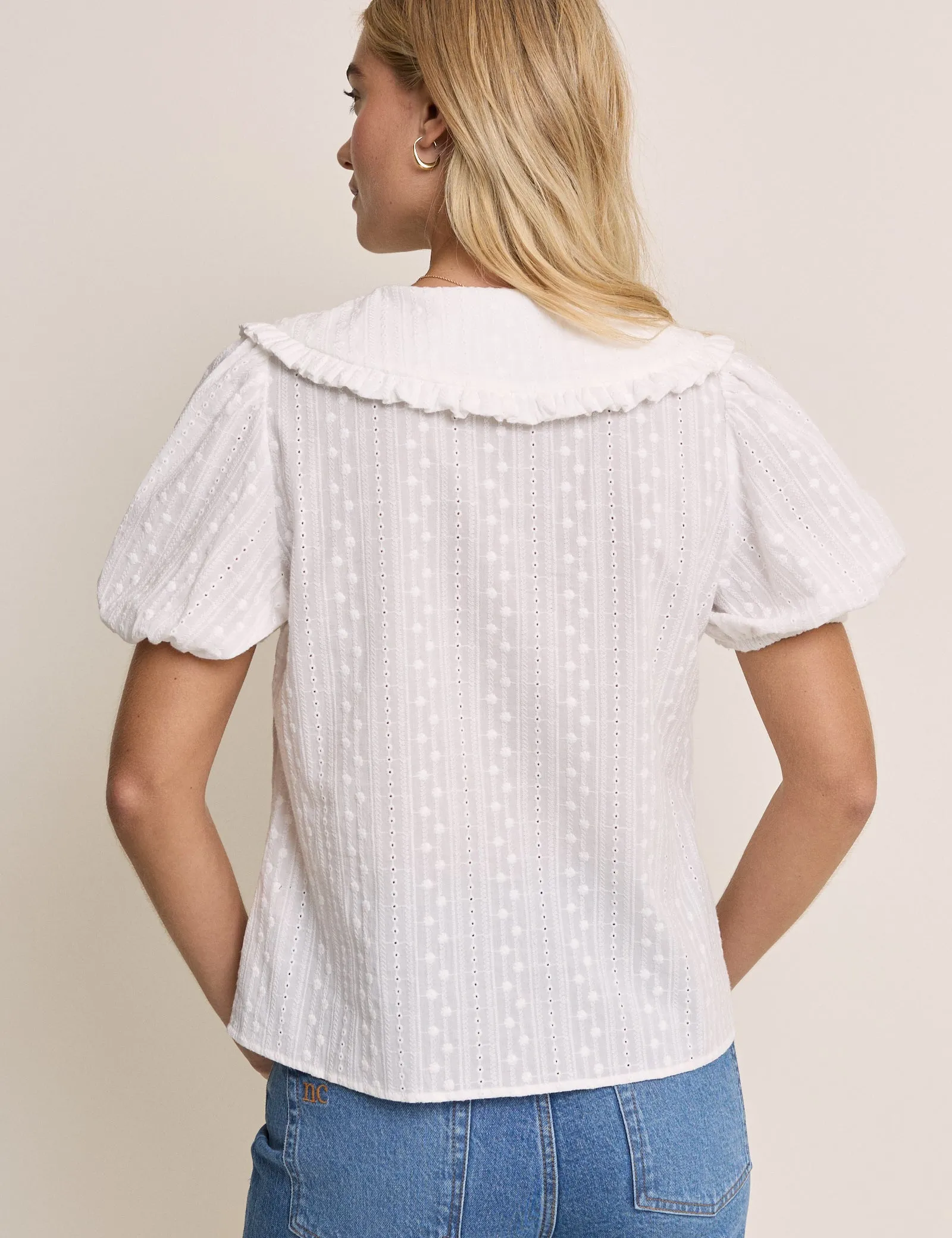 White Errie Short Sleeve Blouse sold by Nobody's Child product image thumbnail 5