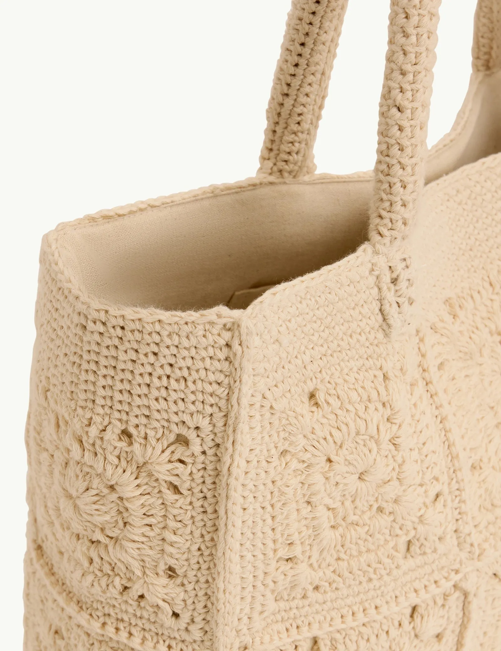 Cream Crochet Square Tote sold by Nobody's Child product image thumbnail 3