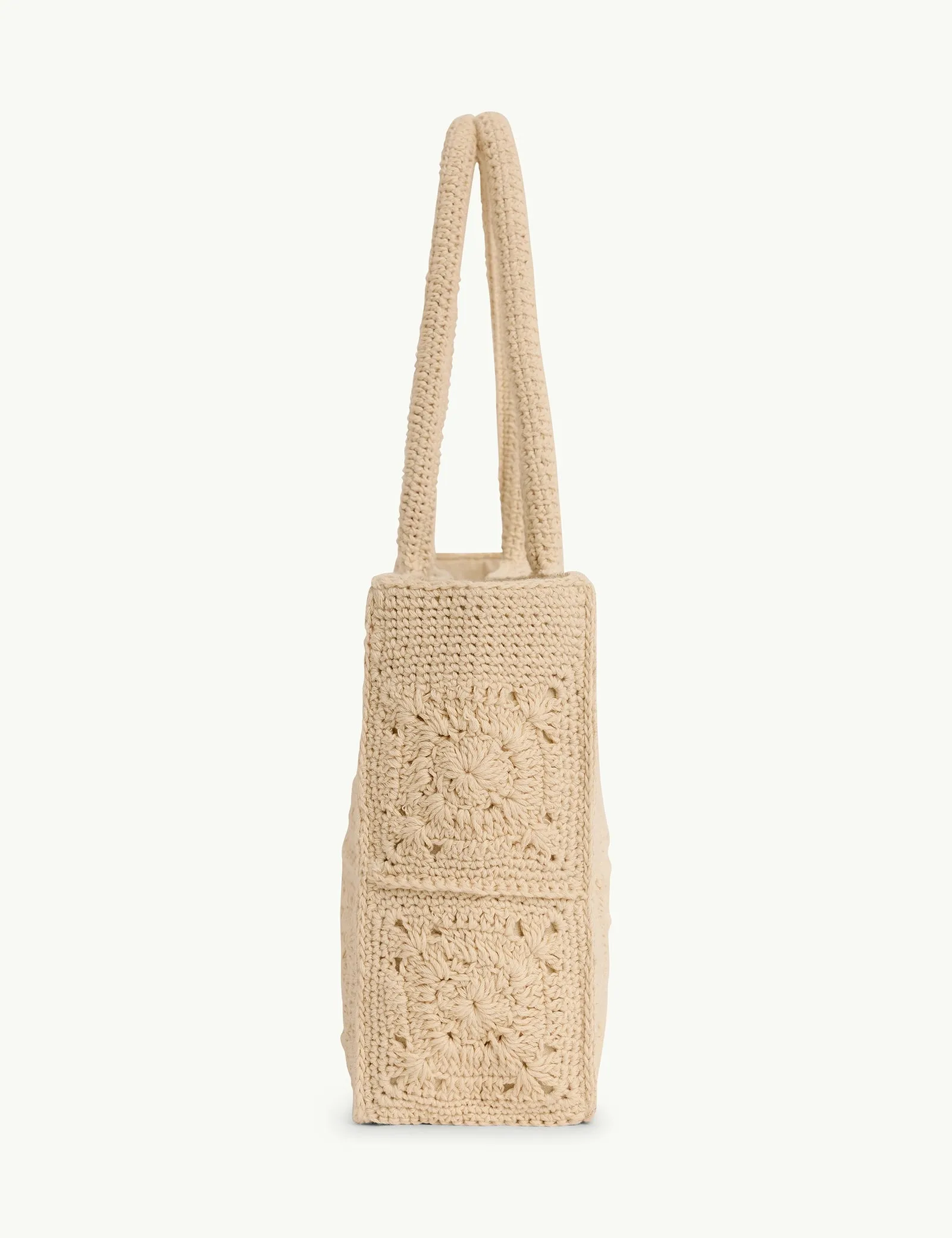 Cream Crochet Square Tote sold by Nobody's Child product image thumbnail 4