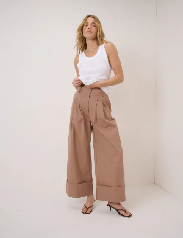 Beige High Waisted Trousers made by Nobody's Child
