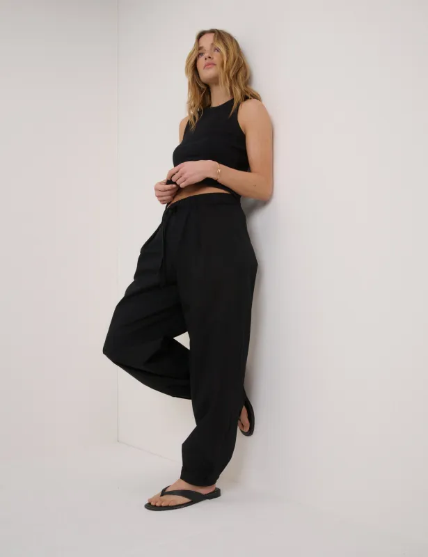 Black High Waisted Balloon Leg Trousers made by Nobody's Child