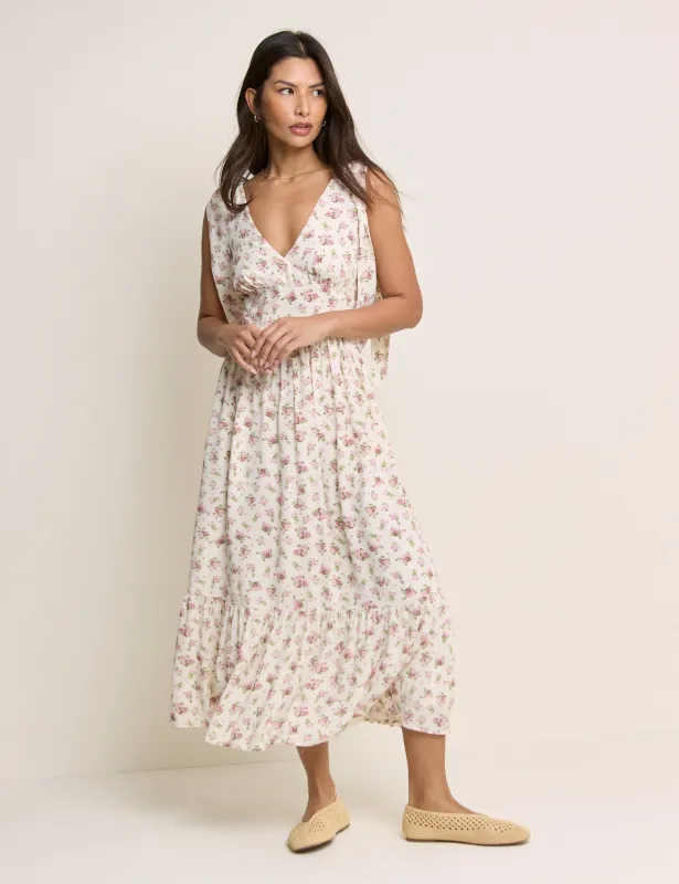 White Floral Coen Midi Dress made by Nobody's Child
