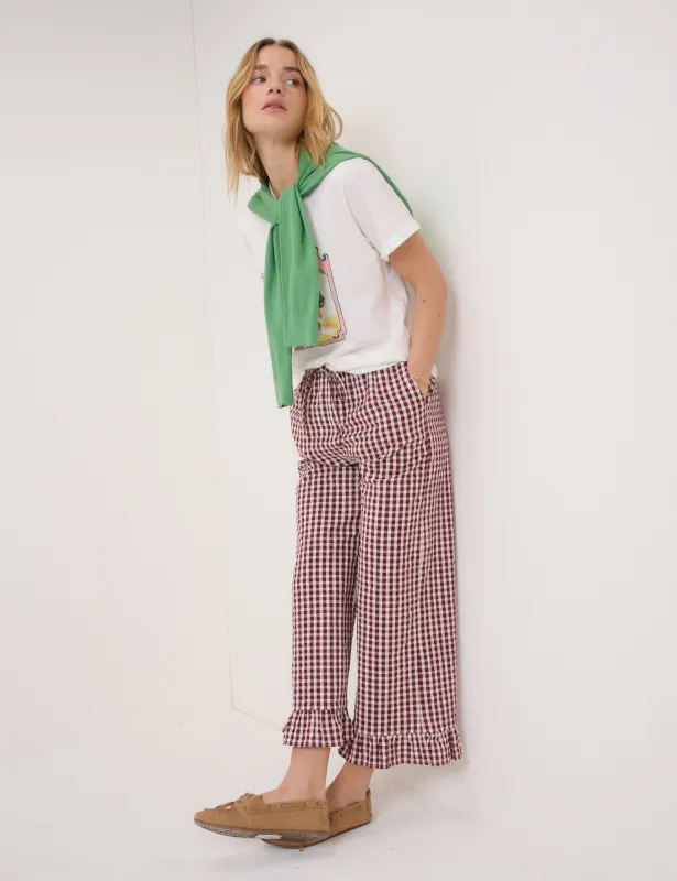 Burgundy Gingham Trousers sold by Nobody's Child