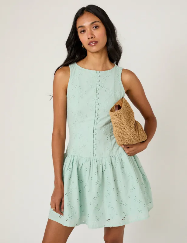 Mint Green Claudia Mini Dress made by Nobody's Child