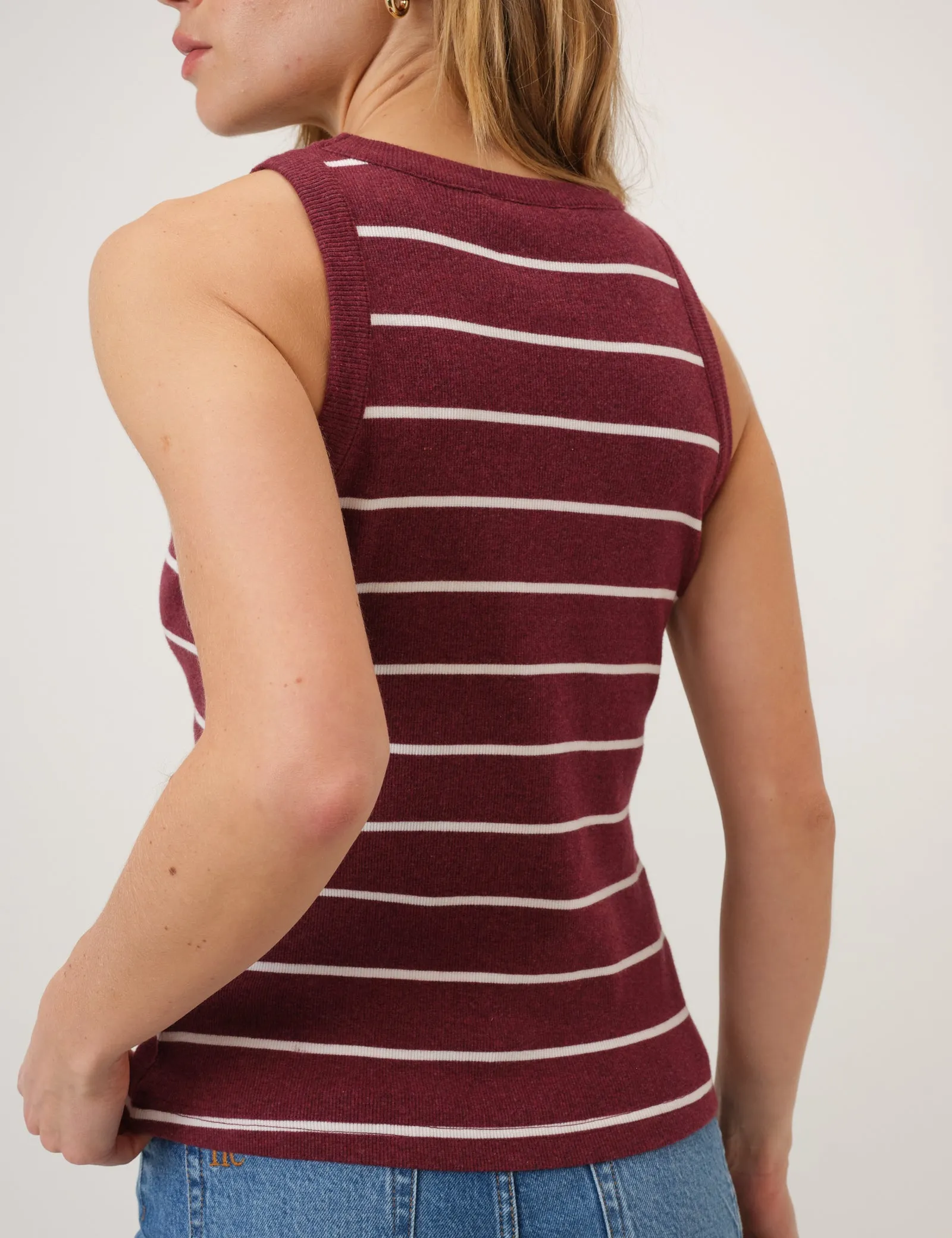 Burgundy Striped Racer Vest sold by Nobody's Child product image thumbnail 5