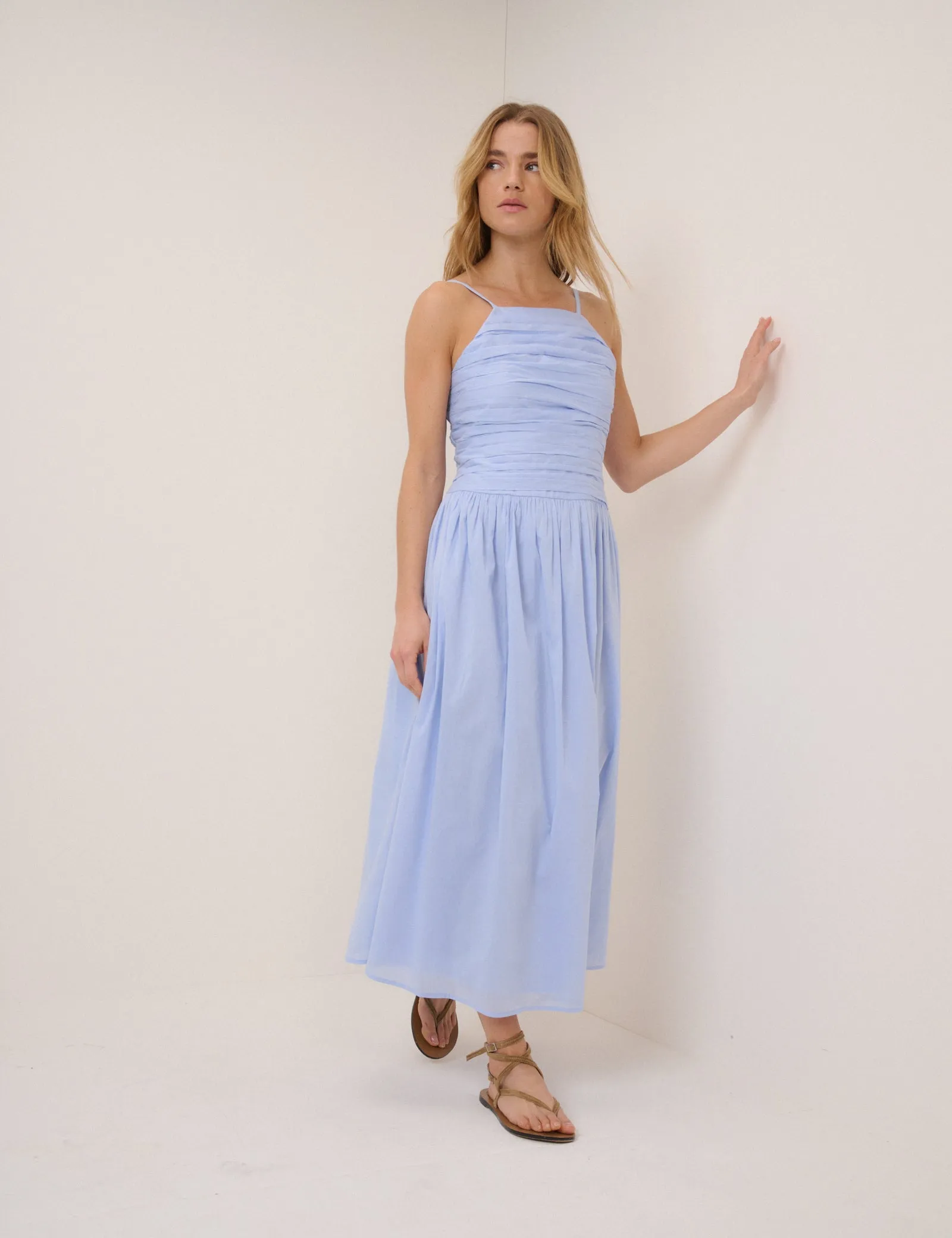 Blue Drop Waist Talia Midi Dress sold by Nobody's Child product image thumbnail 3