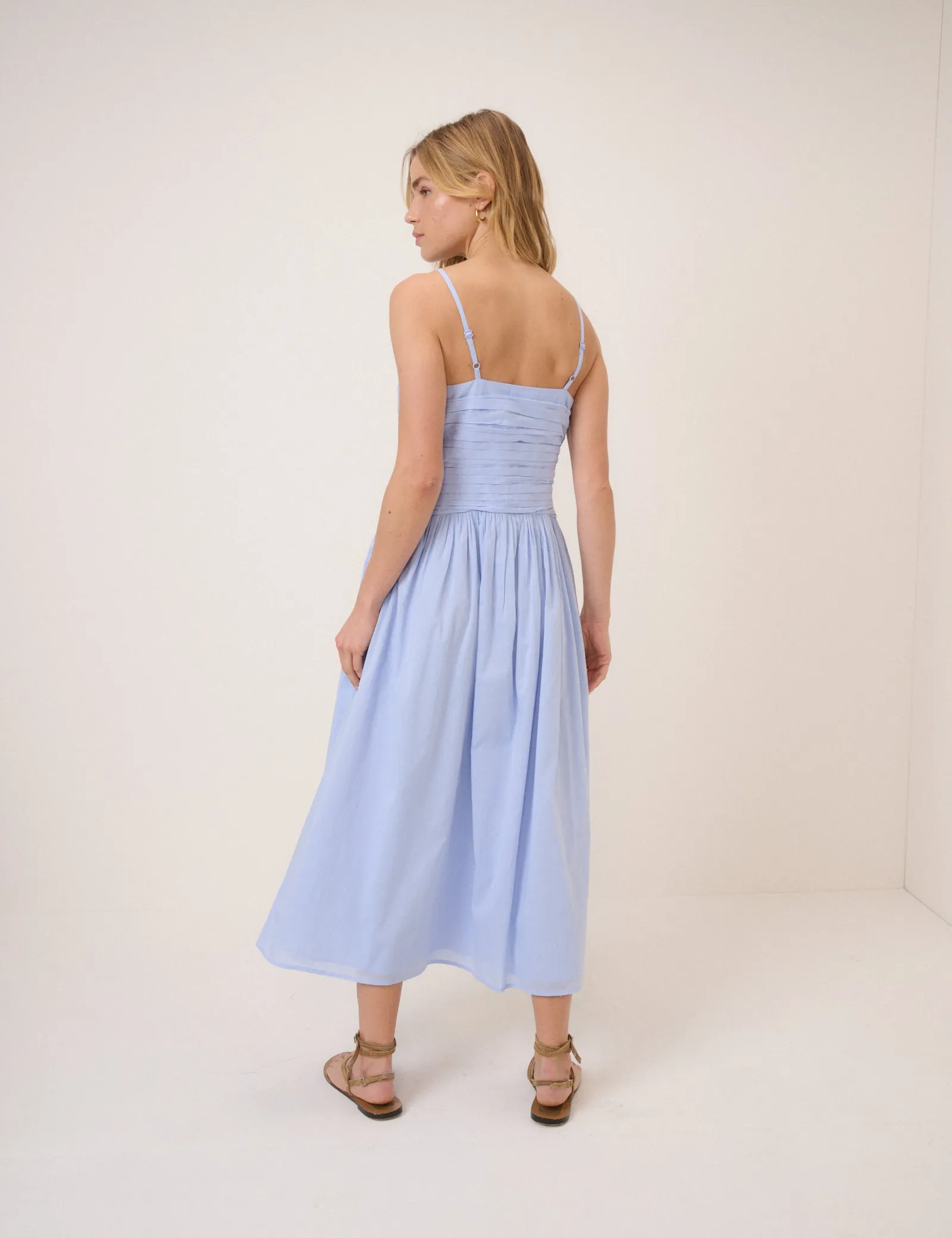 Blue Drop Waist Talia Midi Dress sold by Nobody's Child product image thumbnail 5