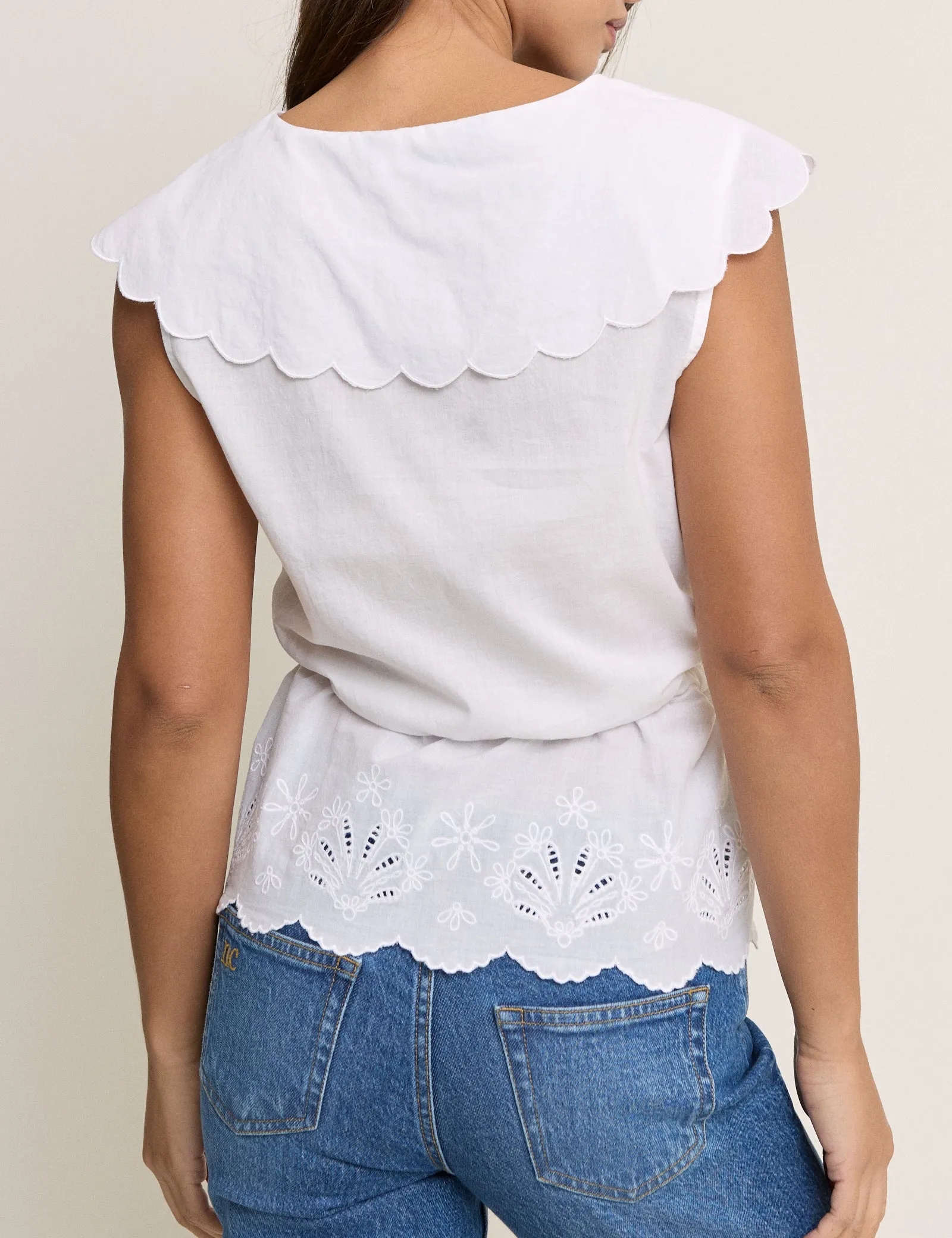 White Frill Broderie Collar Simon Top sold by Nobody's Child product image thumbnail 5