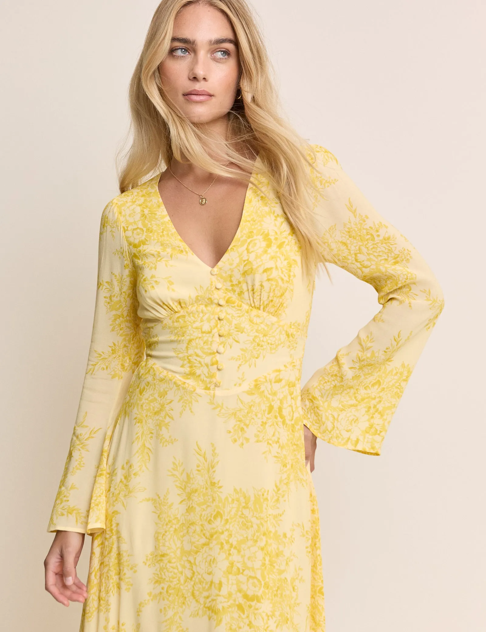 Yellow Floral Karolina Maxi Dress sold by Nobody's Child product image thumbnail 3