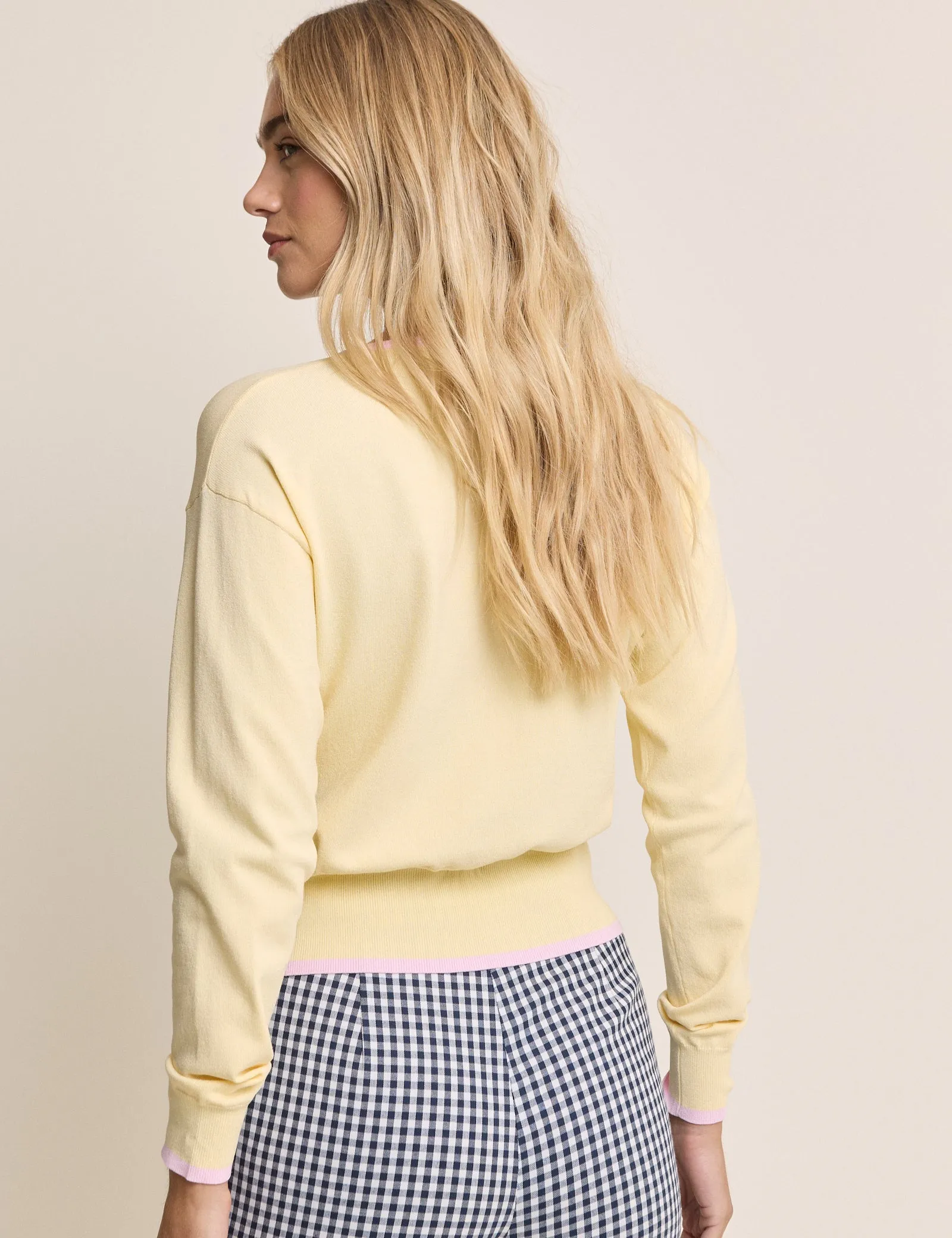 Butter Yellow Crew Neck Cardigan sold by Nobody's Child product image thumbnail 4