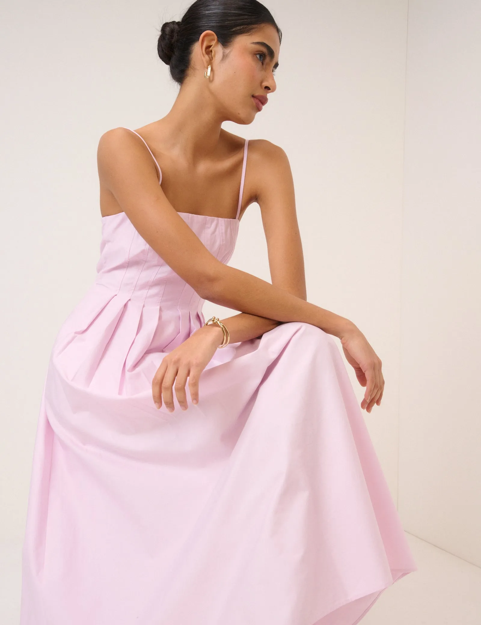 Pink Strappy Pleated Bonita Maxi Dress sold by Nobody's Child product image thumbnail 2