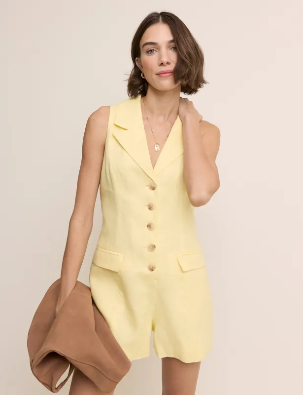 Butter Yellow Tailored Playsuit made by Nobody's Child