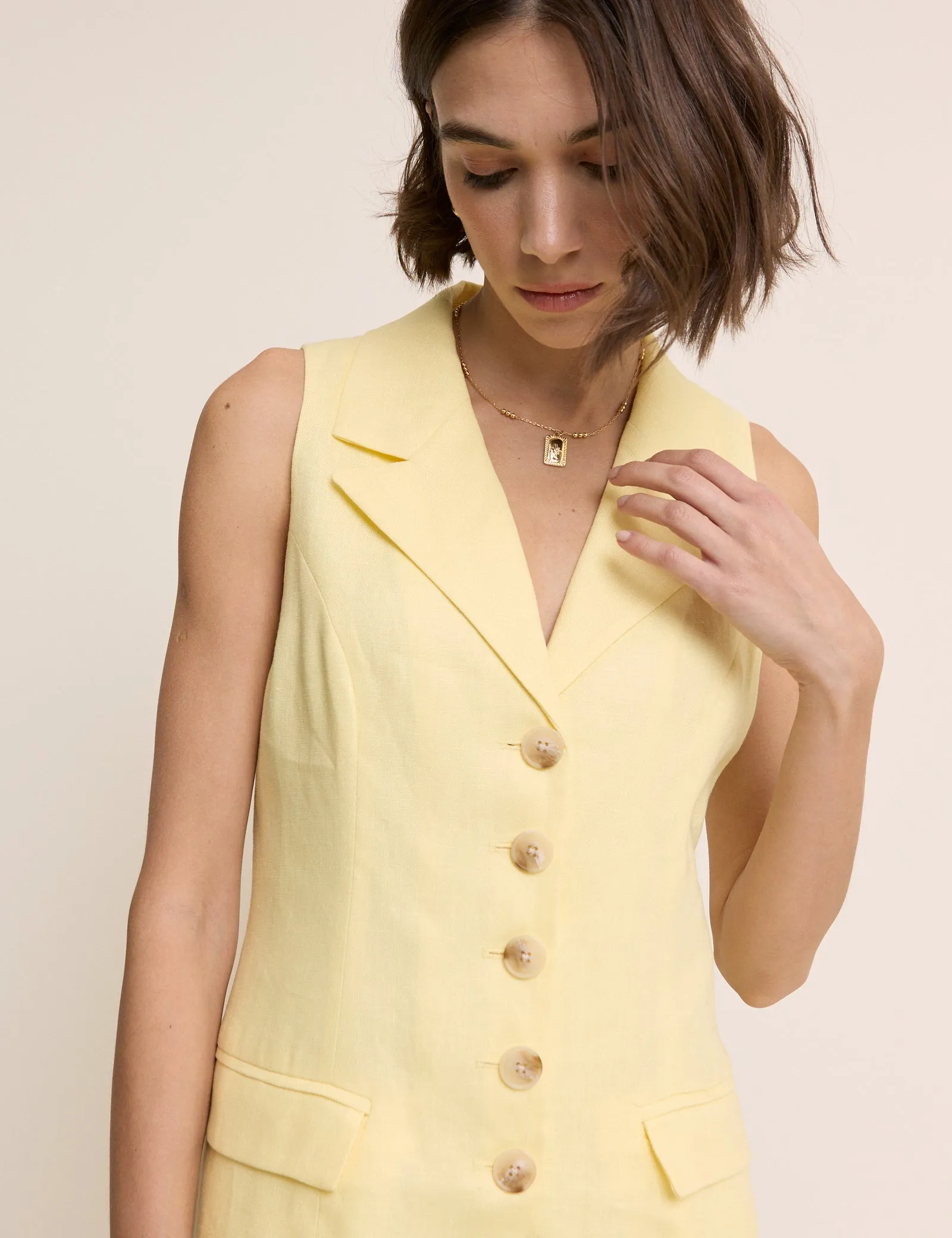 Butter Yellow Tailored Playsuit sold by Nobody's Child product image thumbnail 2
