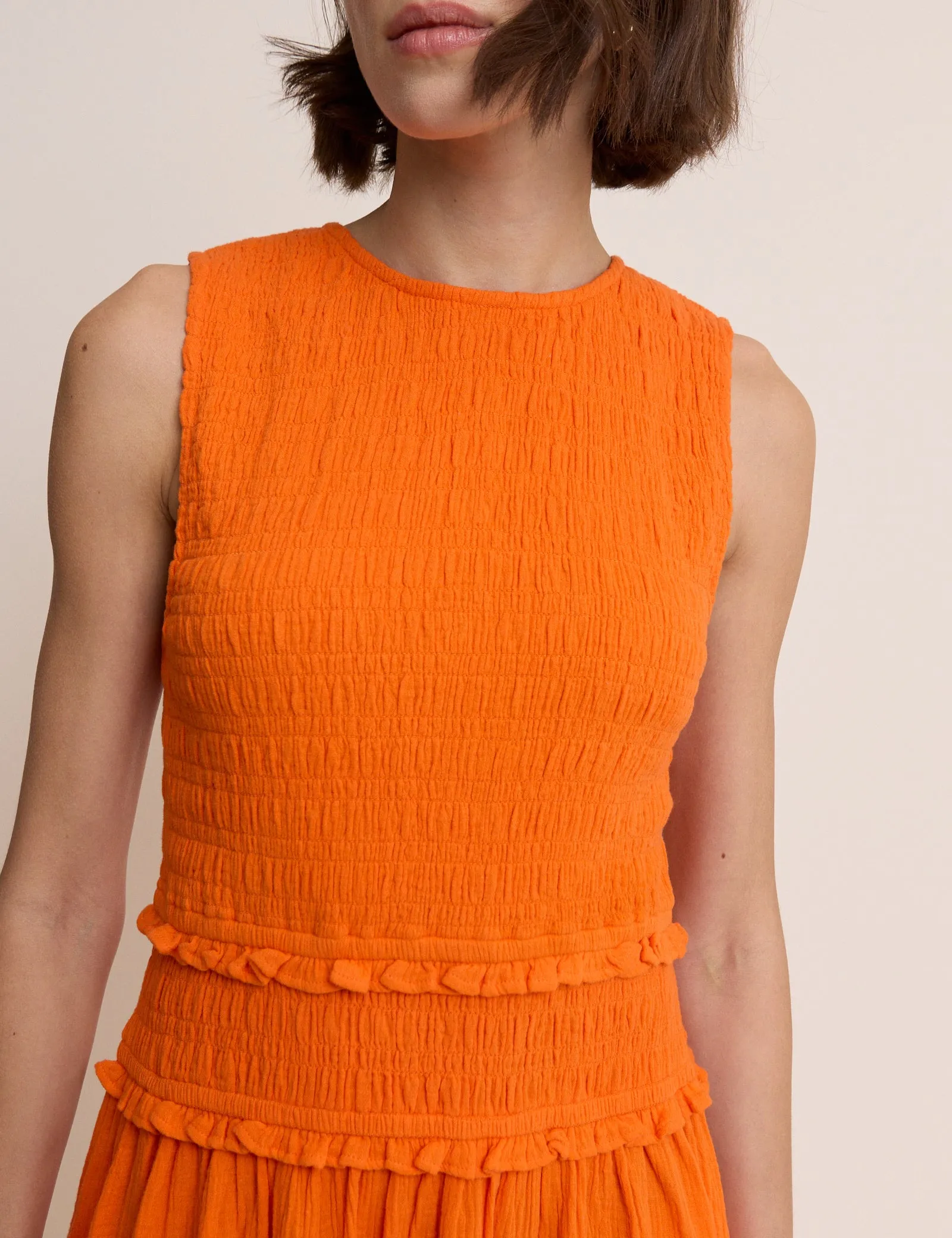 Orange Tiered Ingrid Midi Dress sold by Nobody's Child product image thumbnail 4