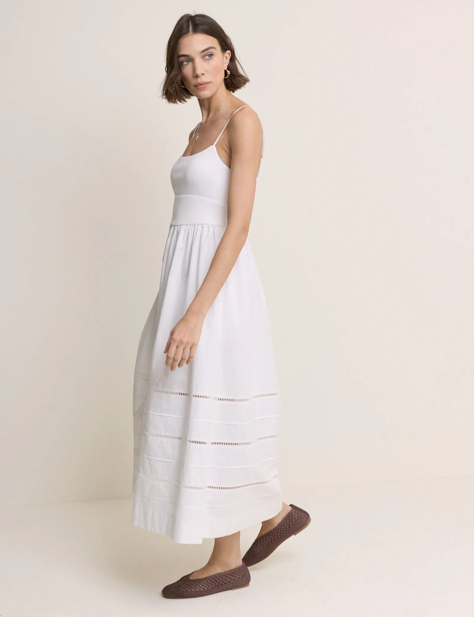 White Strappy Tiered Goldie Midi Dress sold by Nobody's Child product image thumbnail 3