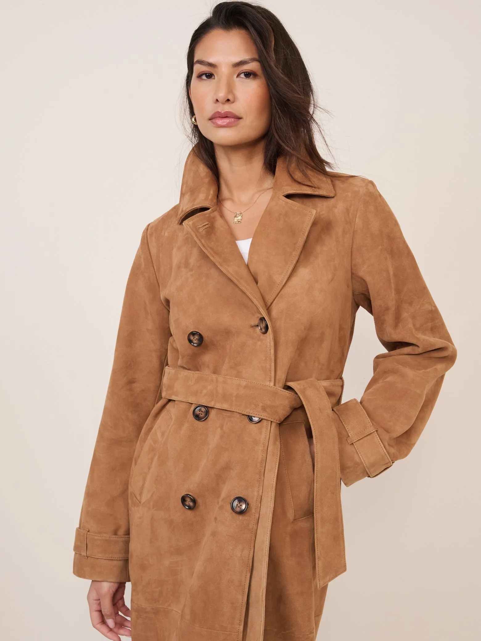 Beige Suede Trench Coat sold by Nobody's Child product image thumbnail 2