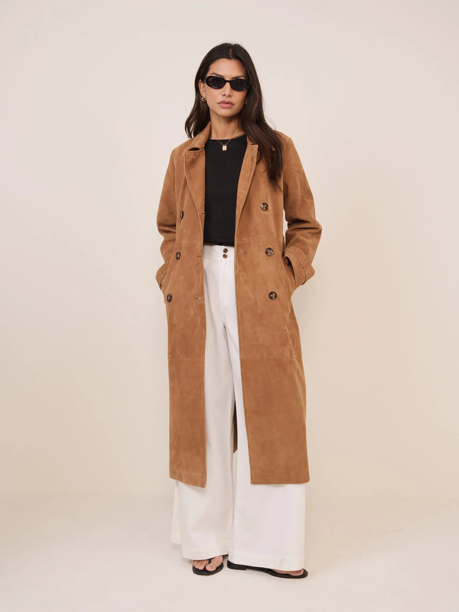 Beige Suede Trench Coat sold by Nobody's Child product image thumbnail 4