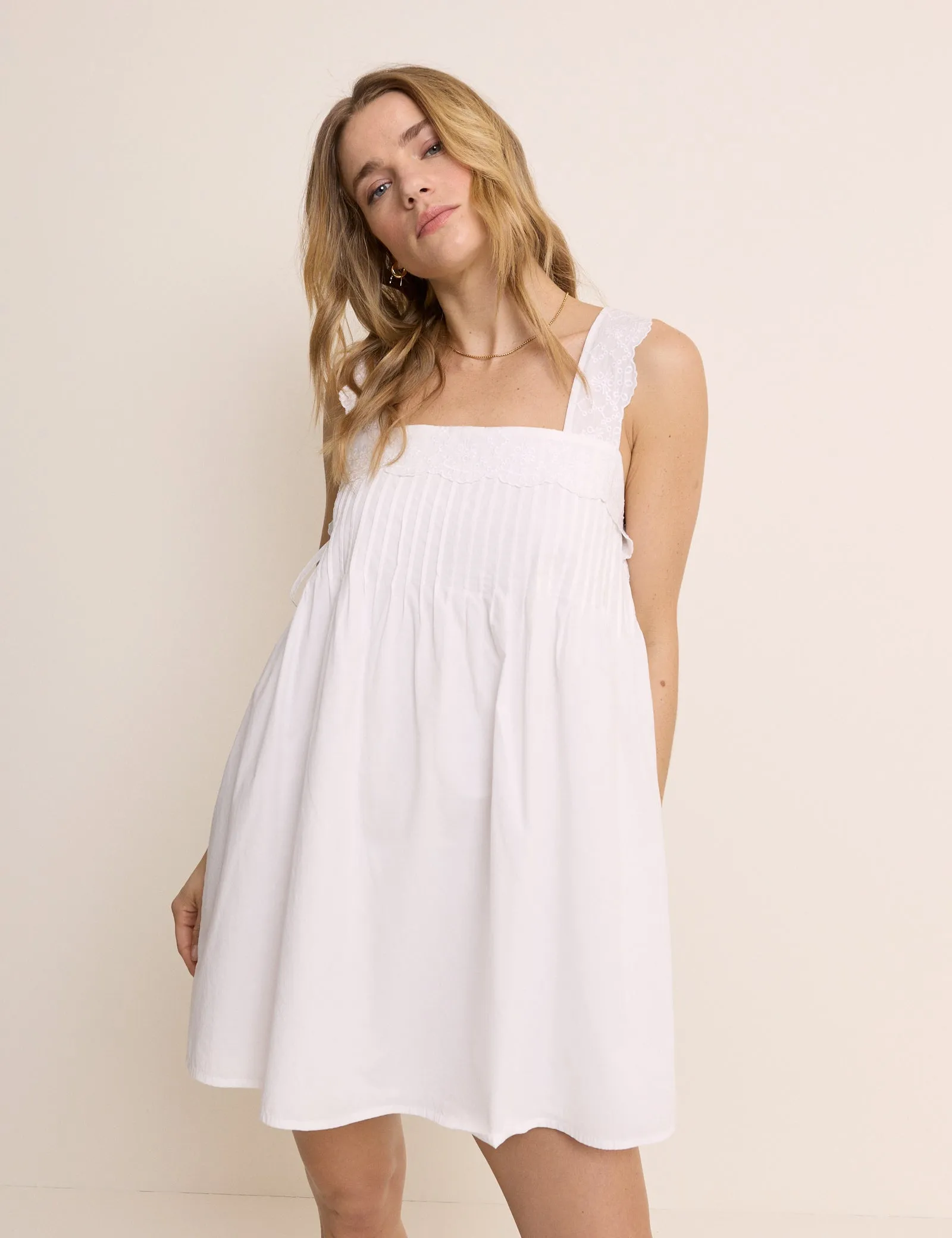 White Sqaure Neck Valerie Mini Dress sold by Nobody's Child product image thumbnail 2