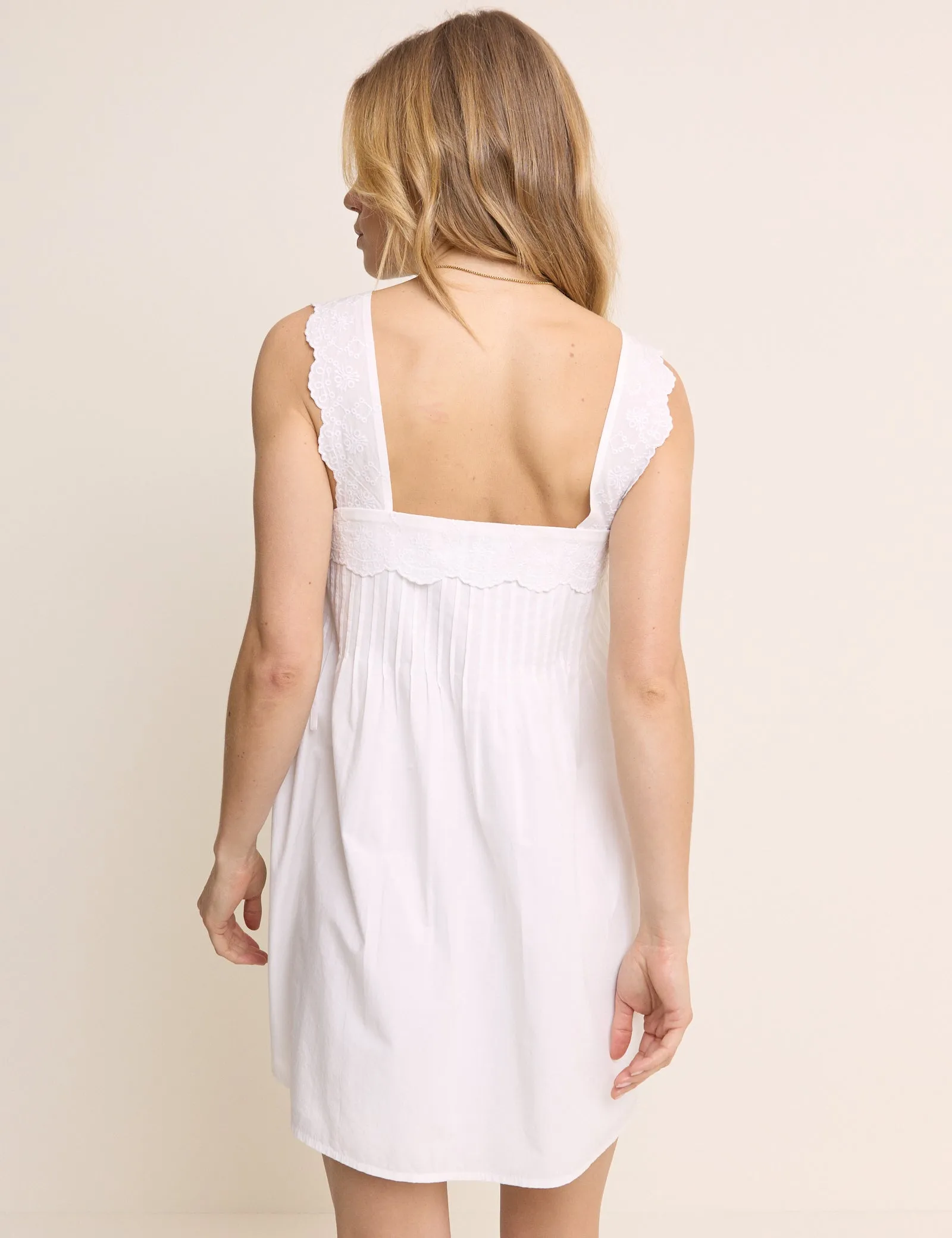 White Sqaure Neck Valerie Mini Dress sold by Nobody's Child product image thumbnail 4