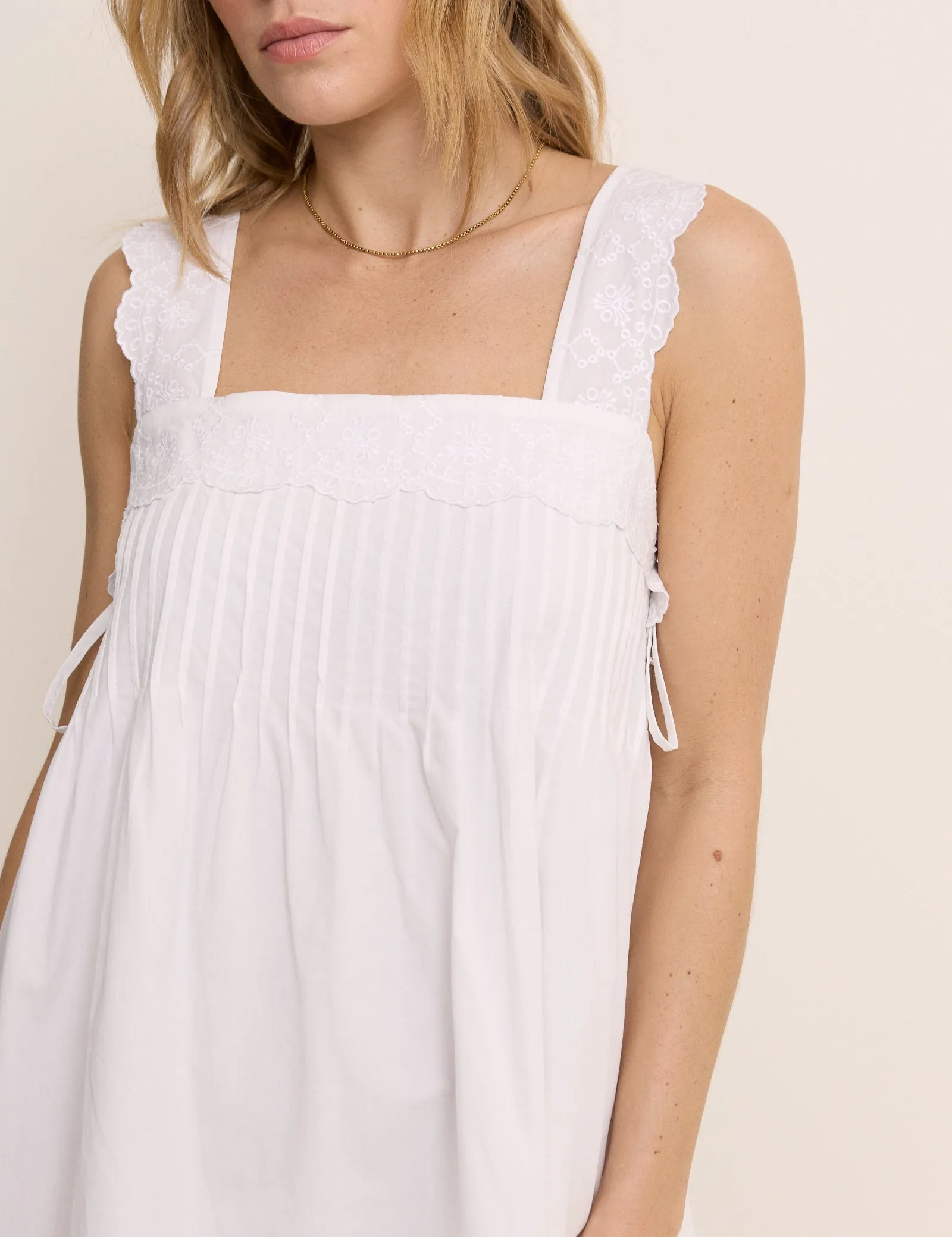 White Sqaure Neck Valerie Mini Dress sold by Nobody's Child product image thumbnail 3