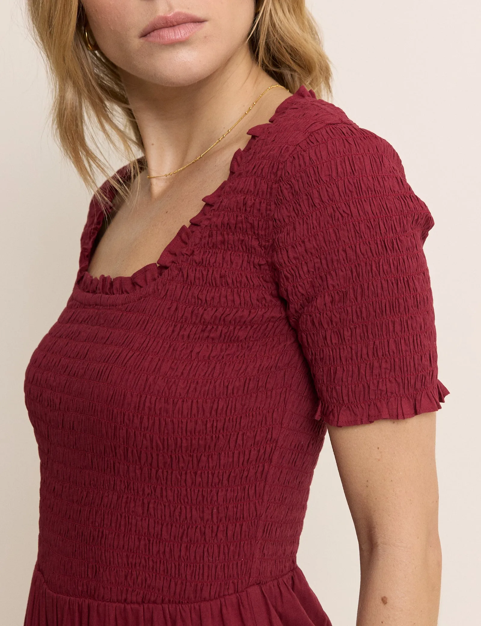 Red Shirred Wide Leg Zita Jumpsuit sold by Nobody's Child product image thumbnail 2
