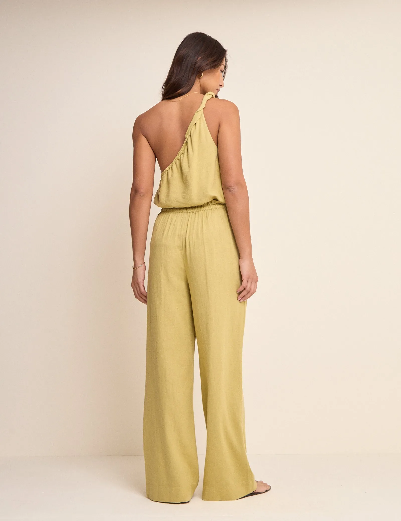 Sage Green Linen-Blend Fosse Trousers sold by Nobody's Child product image thumbnail 5