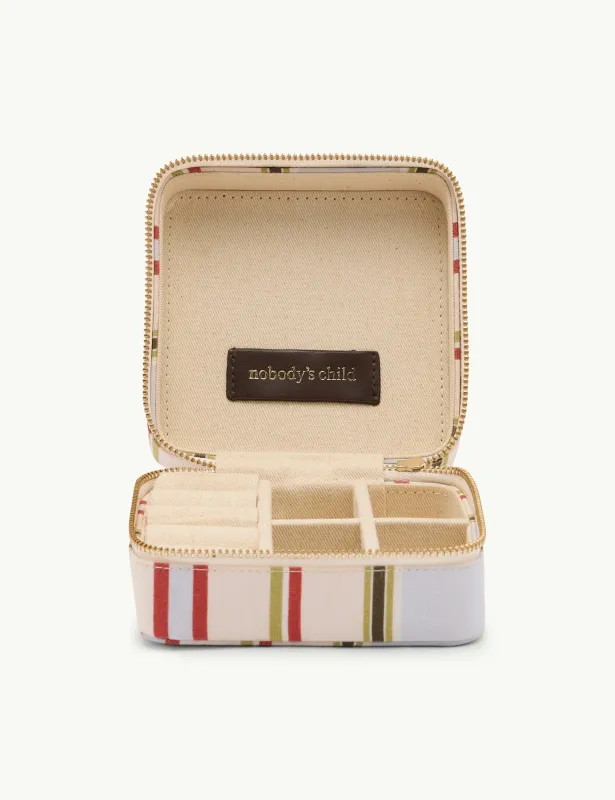 Cream Striped Jewellery Case made by Nobody's Child